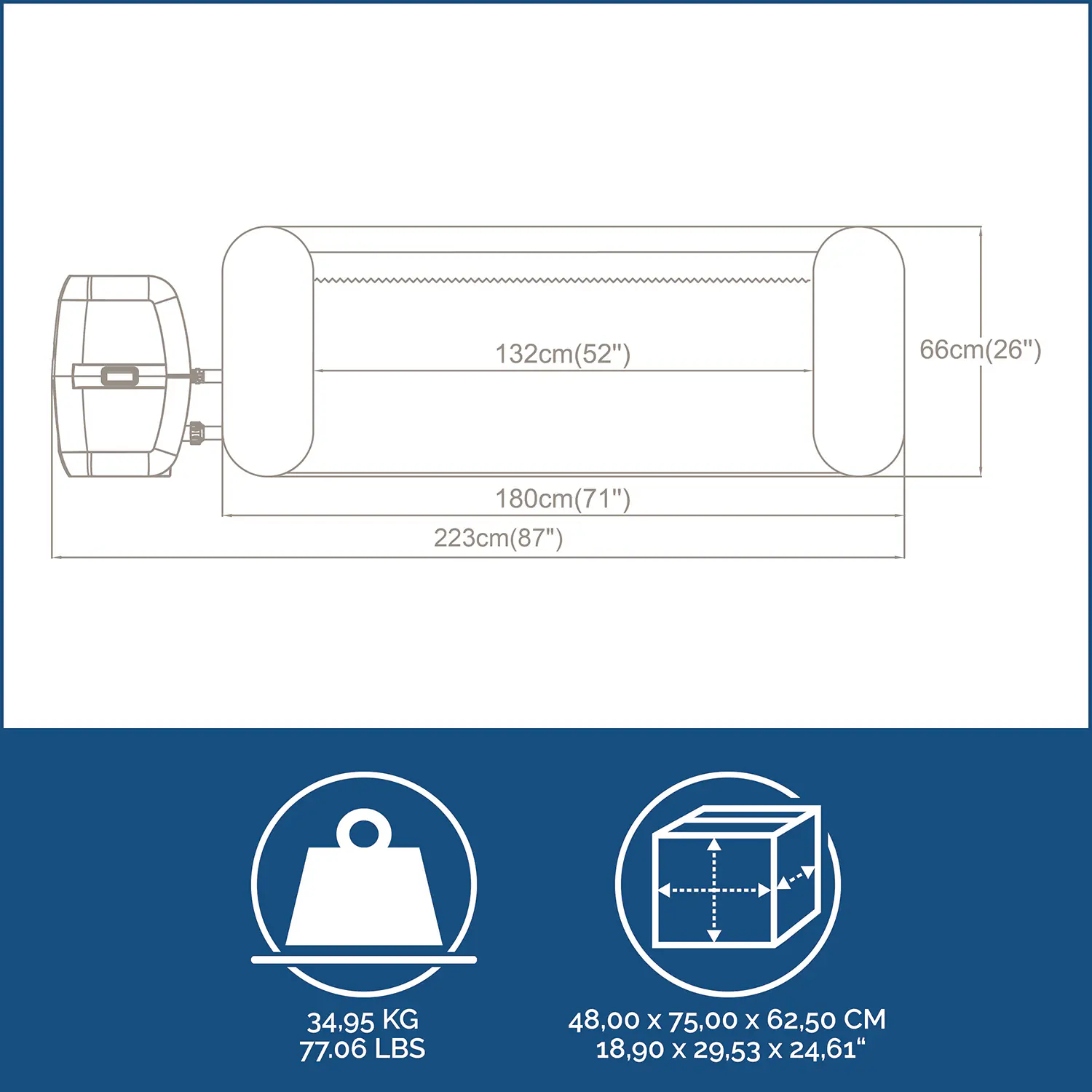 Bestway Whirlpool LAY-Z-SPA Miami AirJet 180 x 66 cm, rund Bestway Whirlpool LAY-Z-SPA Miami AirJet 180 x 66 cm, rund