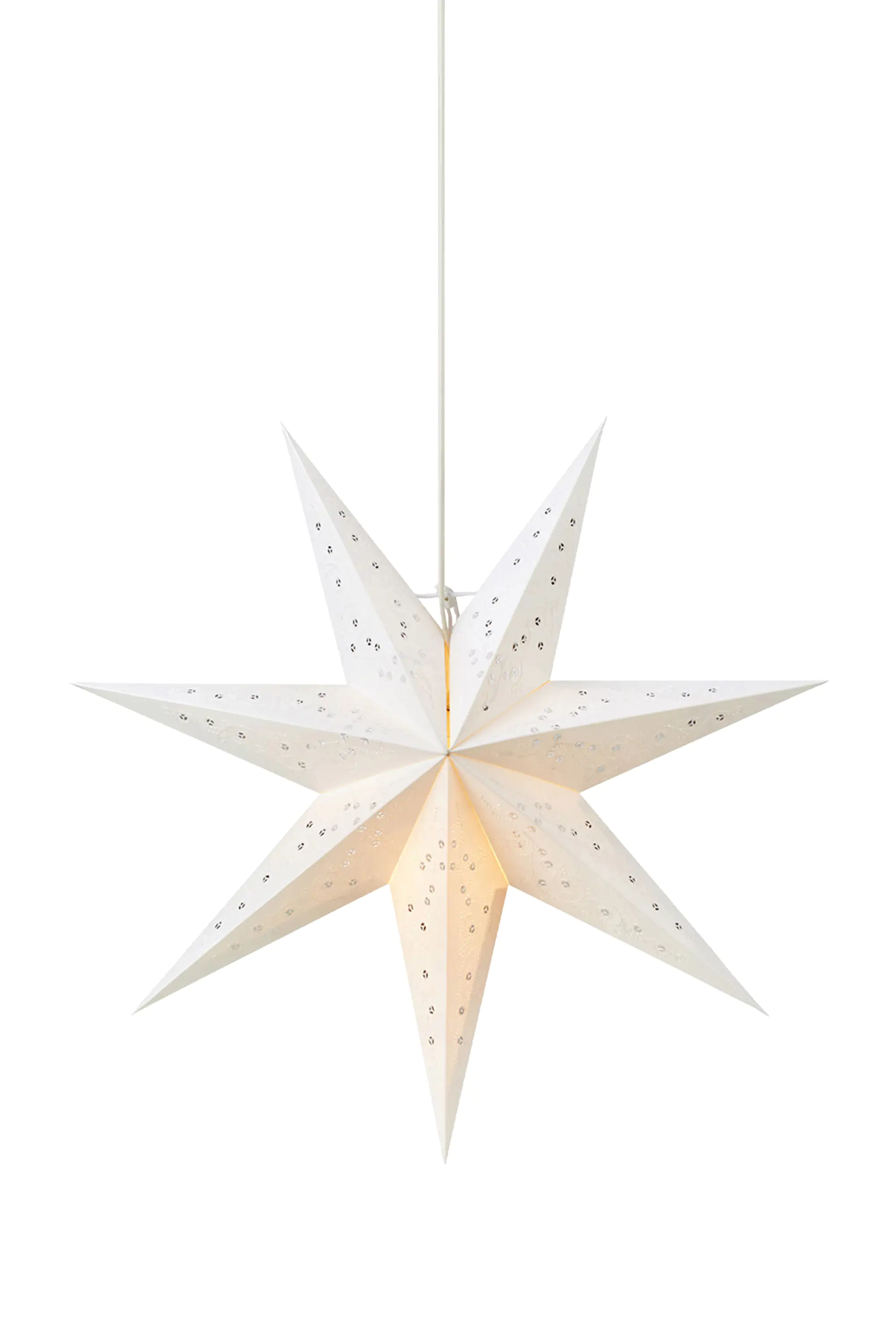 Markslöjd Papierstern zum Hängen Gisel weiß 75 cm mit Pailetten E14 