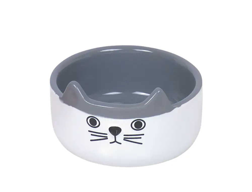 Nobby Katzen Keramik Napf Cat Face weiß 160 ml Ø 13 cm