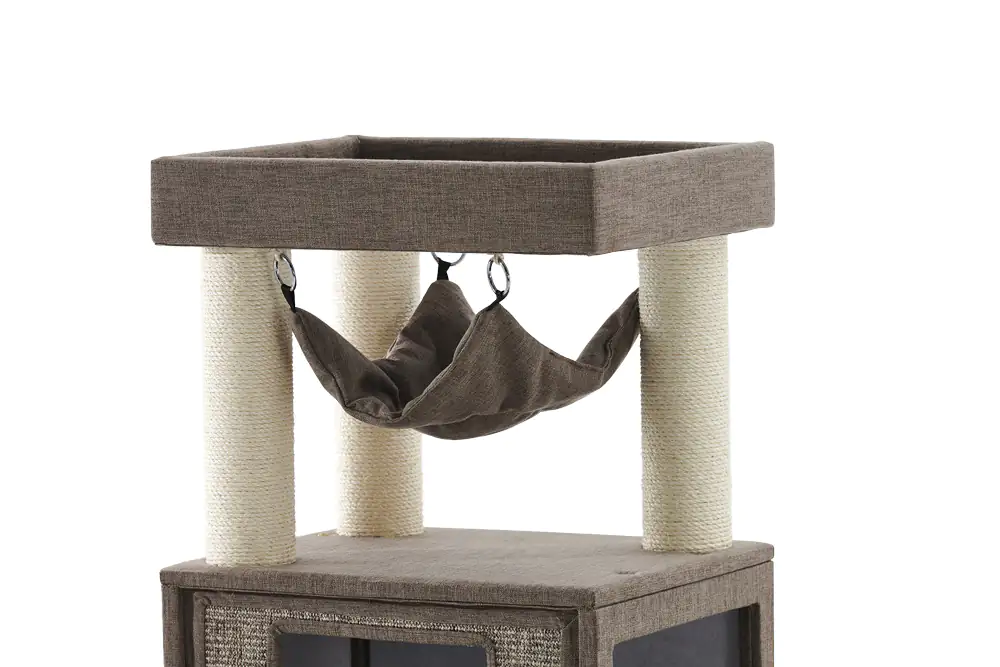 Nobby Kratzbaum Kasil H 203 cm Leinenoptik braun