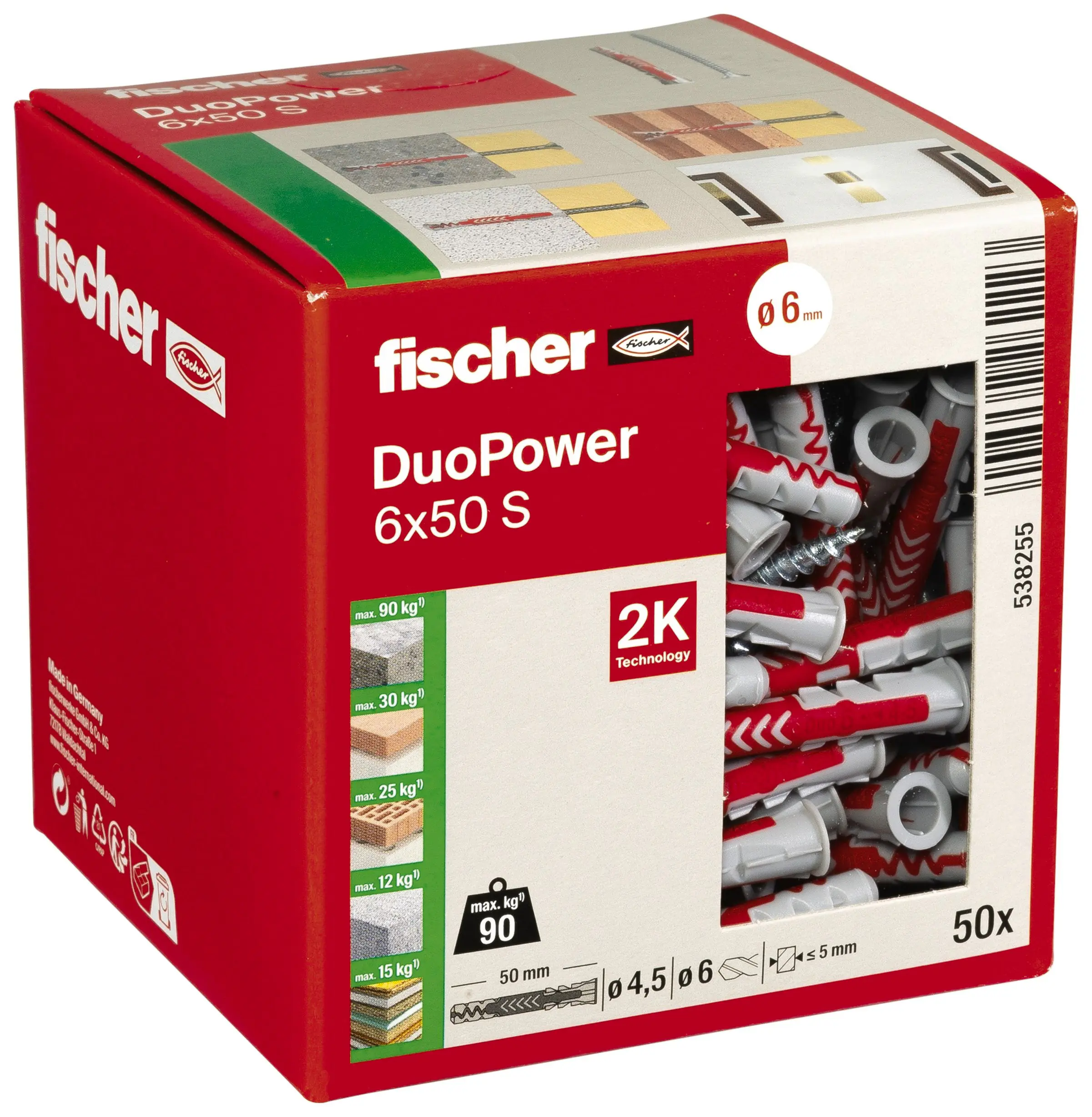 Fischer Dübel-Set Duopower 6.0 x 50 mm - 50 Stück Fischer Dübel-Set Duopower 6.0 x 50 mm - 50 Stück
