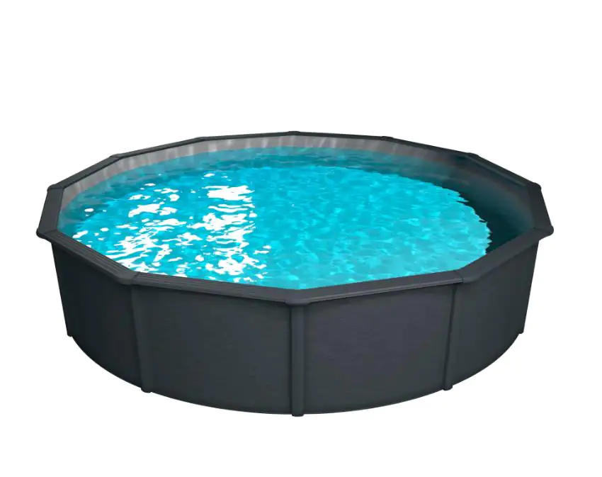 Steinbach Stahlwandpool Set Nuovo de Luxe II Ø 360 x 120 cm, anthrazit/grau