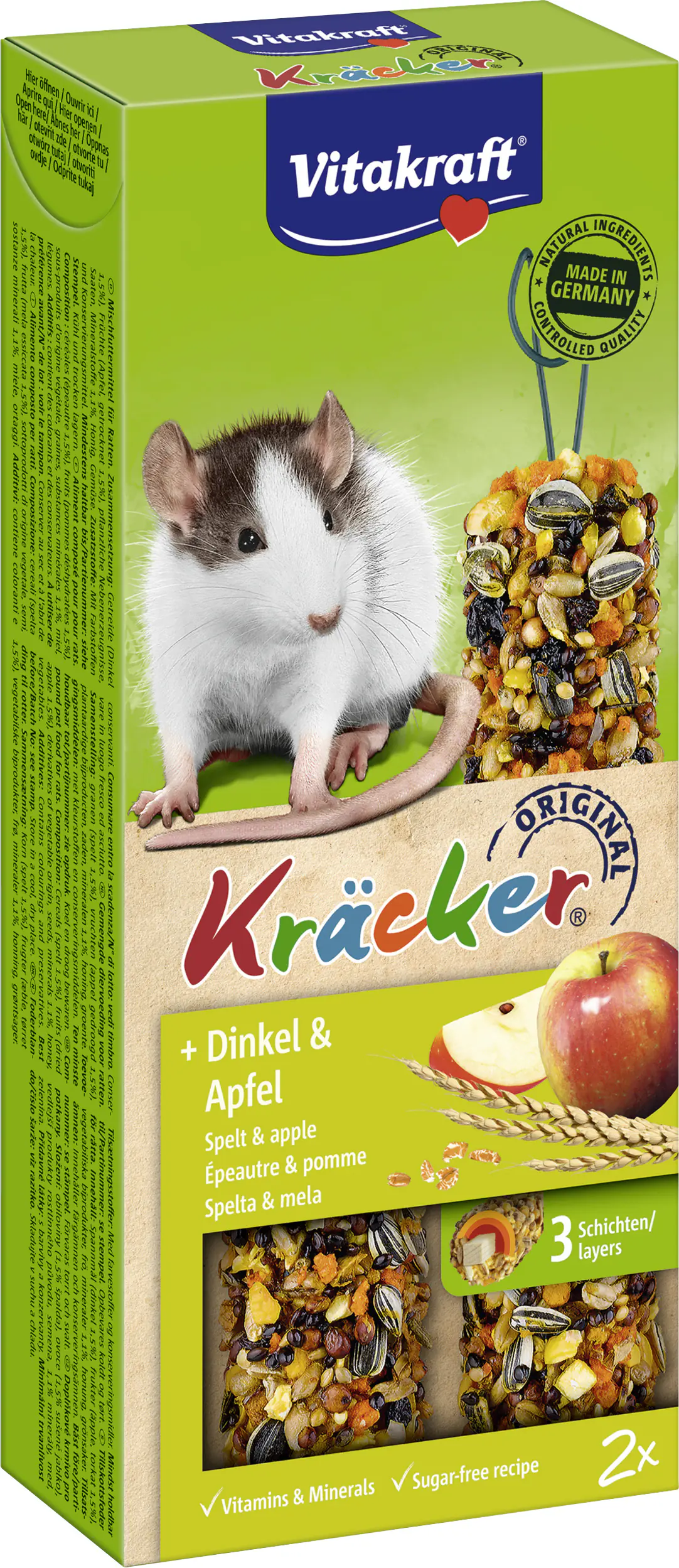 Vitakraft Kräcker® Dinkel & Apfel für Farbratten 2 Stück Vitakraft Kräcker® Dinkel & Apfel für Farbratten 2 Stück