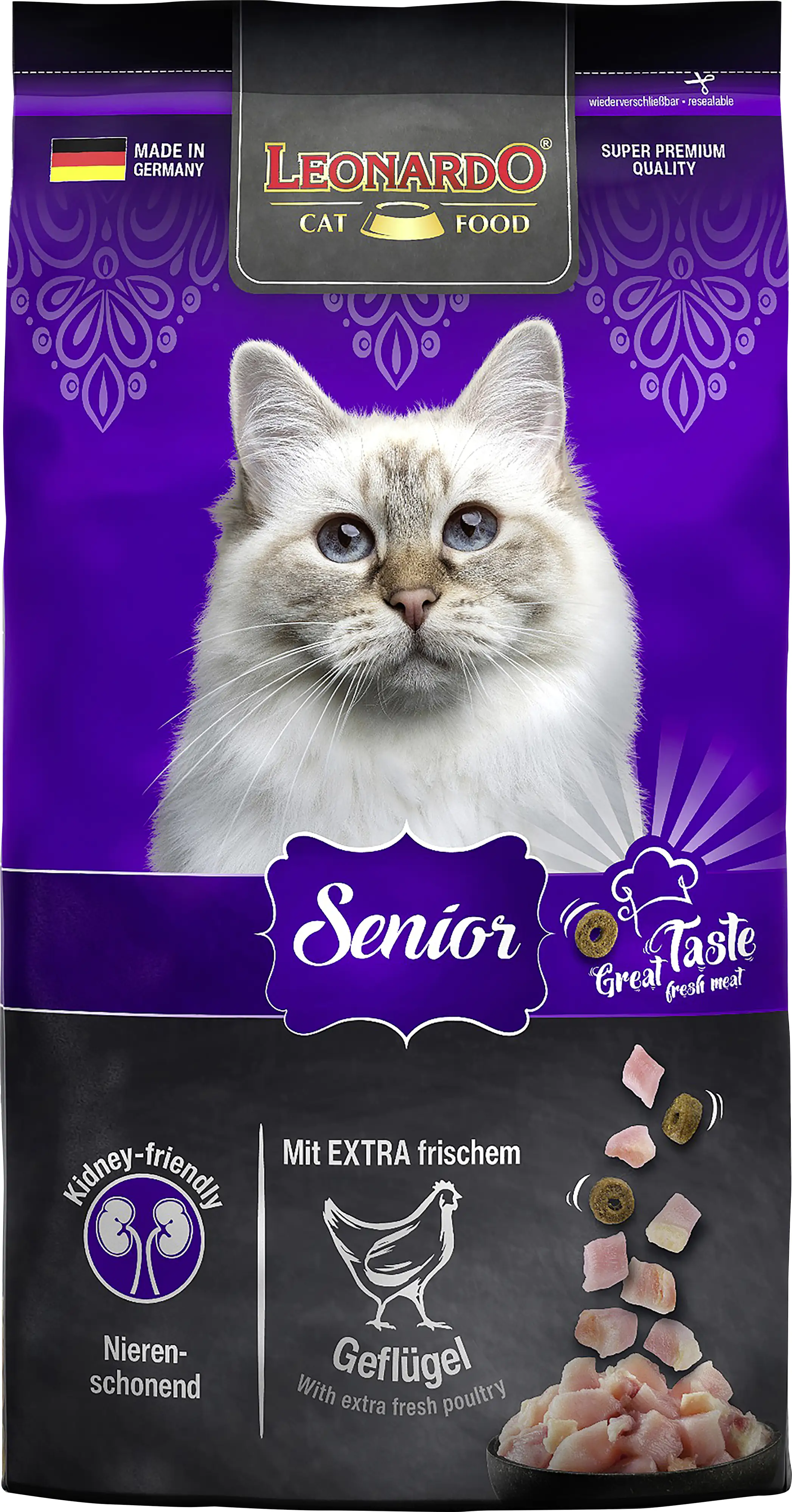 Leonardo Katzentrockenfutter  Leo Senior mit extra frischem Geflügel 1,8 kg Leonardo Katzentrockenfutter  Leo Senior mit extra frischem Geflügel 1,8 kg