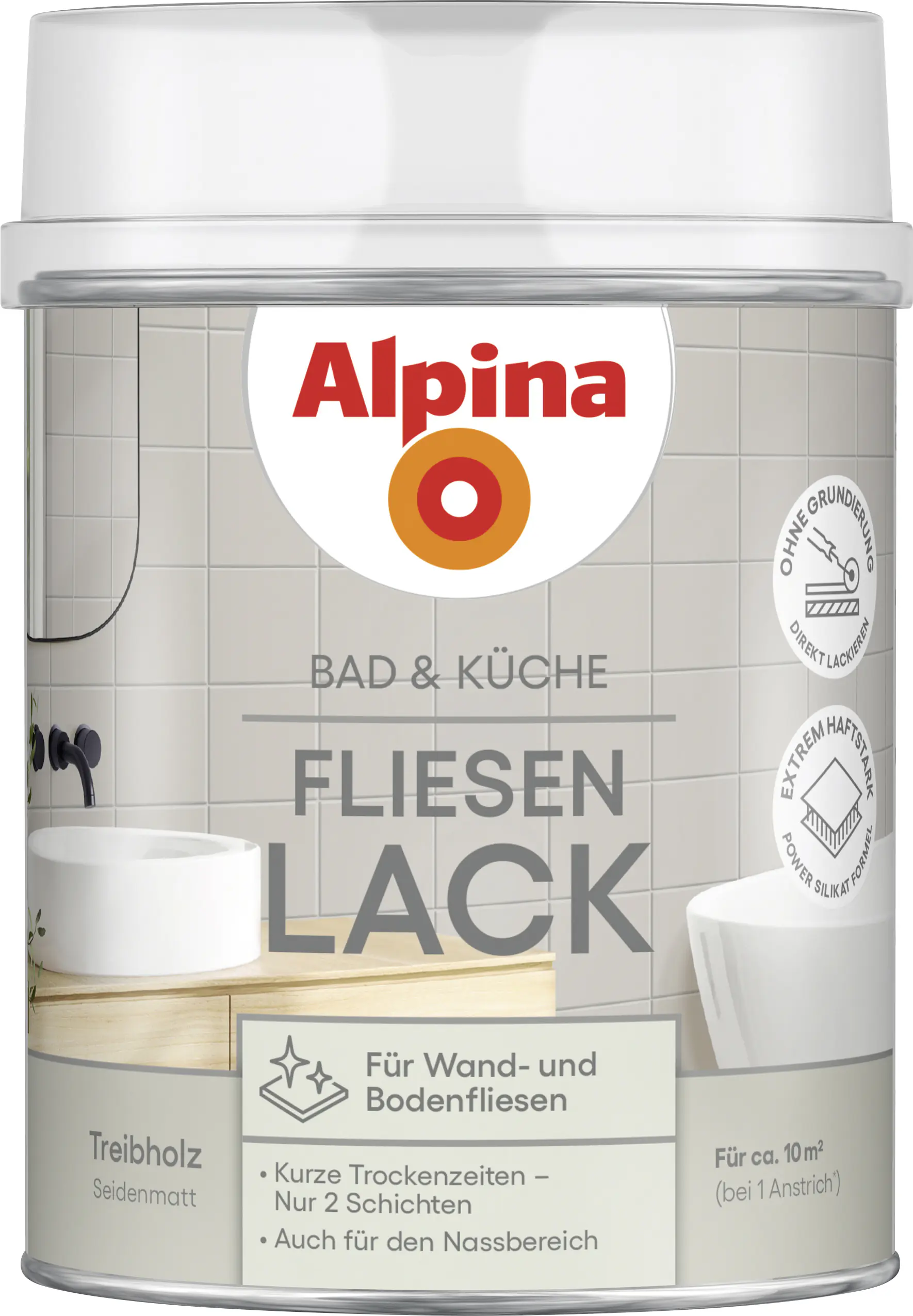 Alpina Fliesenlack Bad & Küche 2K treibholz 750 ml