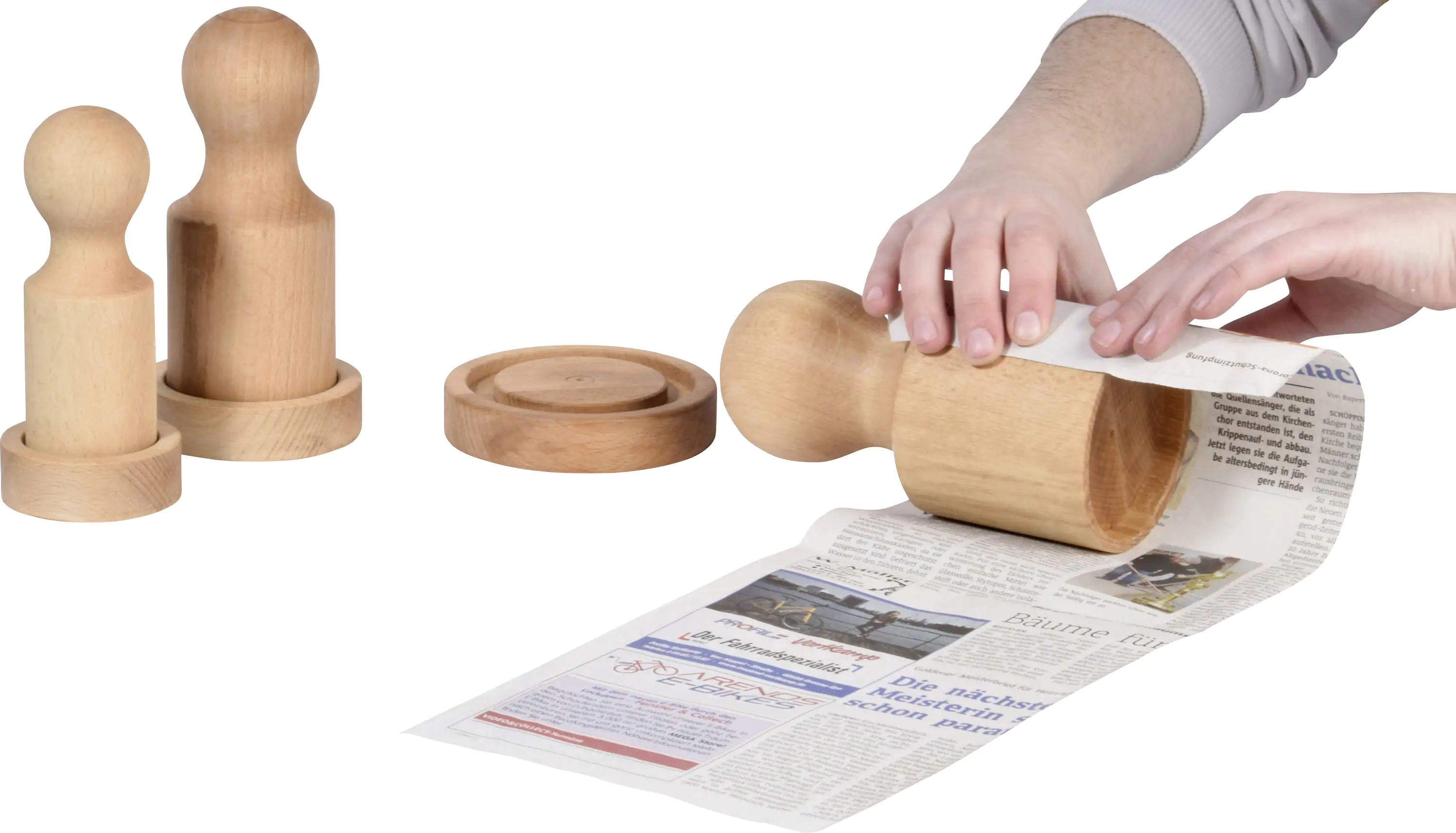 Dobar Papiertopf-Presse Buche 7 x 7 x 16 cm 9 x 9 x 18 cm 11 x 11 x 20