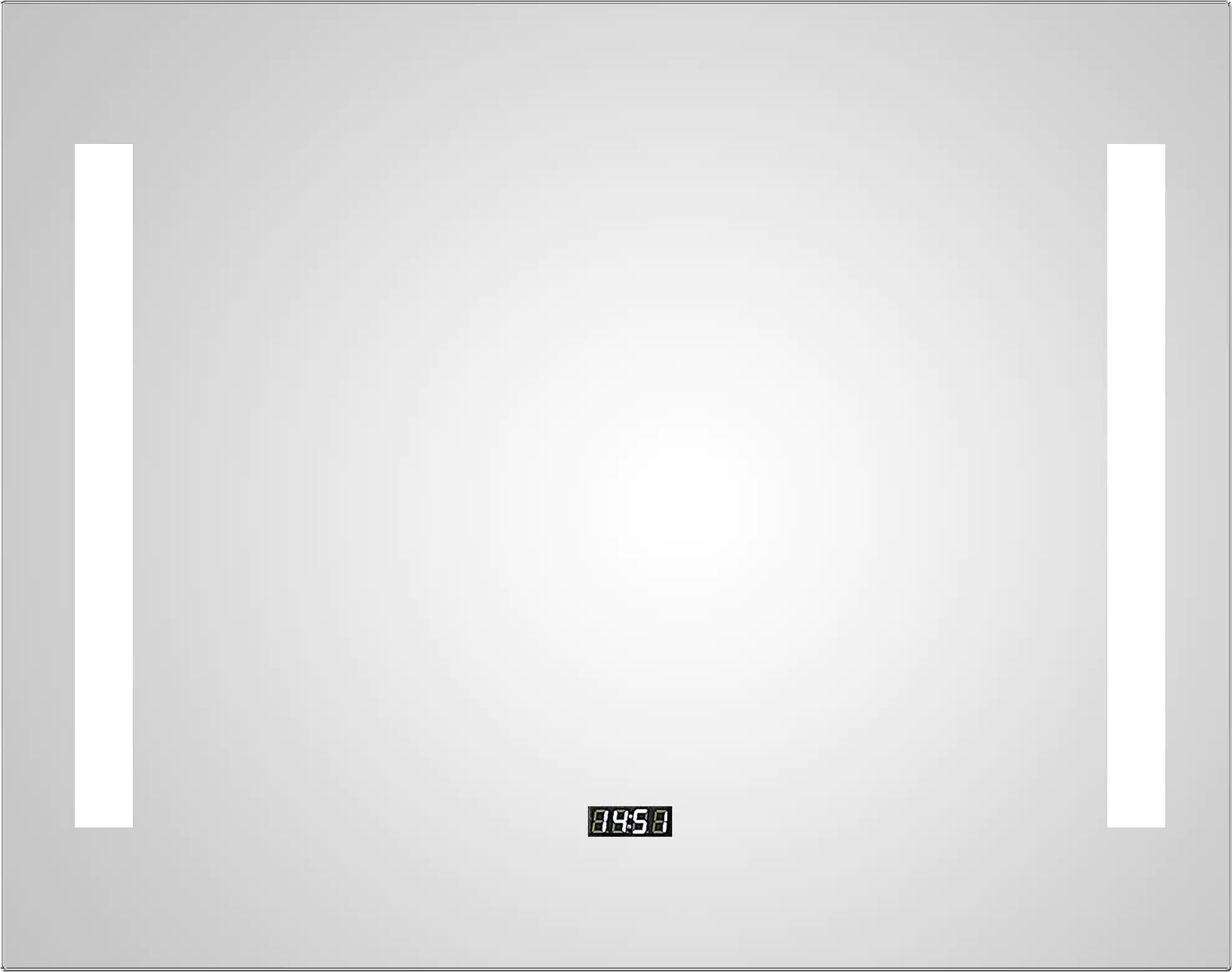 DSK LED Lichtspiegel Silver Time 80x60 cm