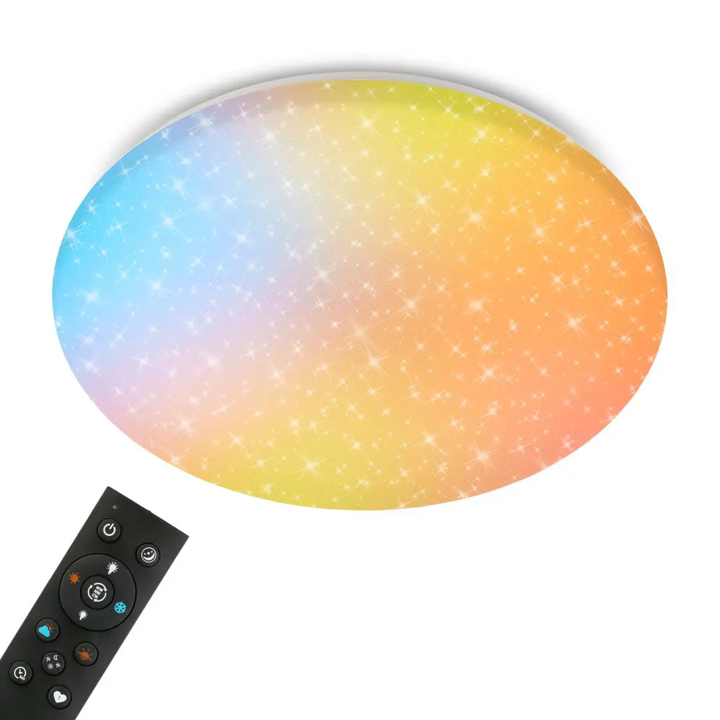 Briloner LED-Deckenleuchte AuraGlow Ø56 cm weiß Sterneneffekt dimmbar