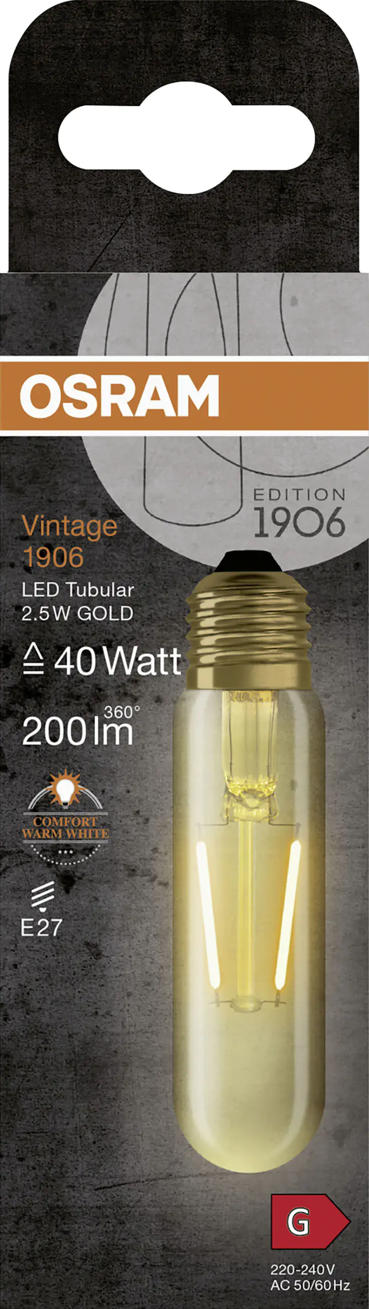 Osram LED Leuchtmittel Kolben E27 2,5 W warmweiß amber
