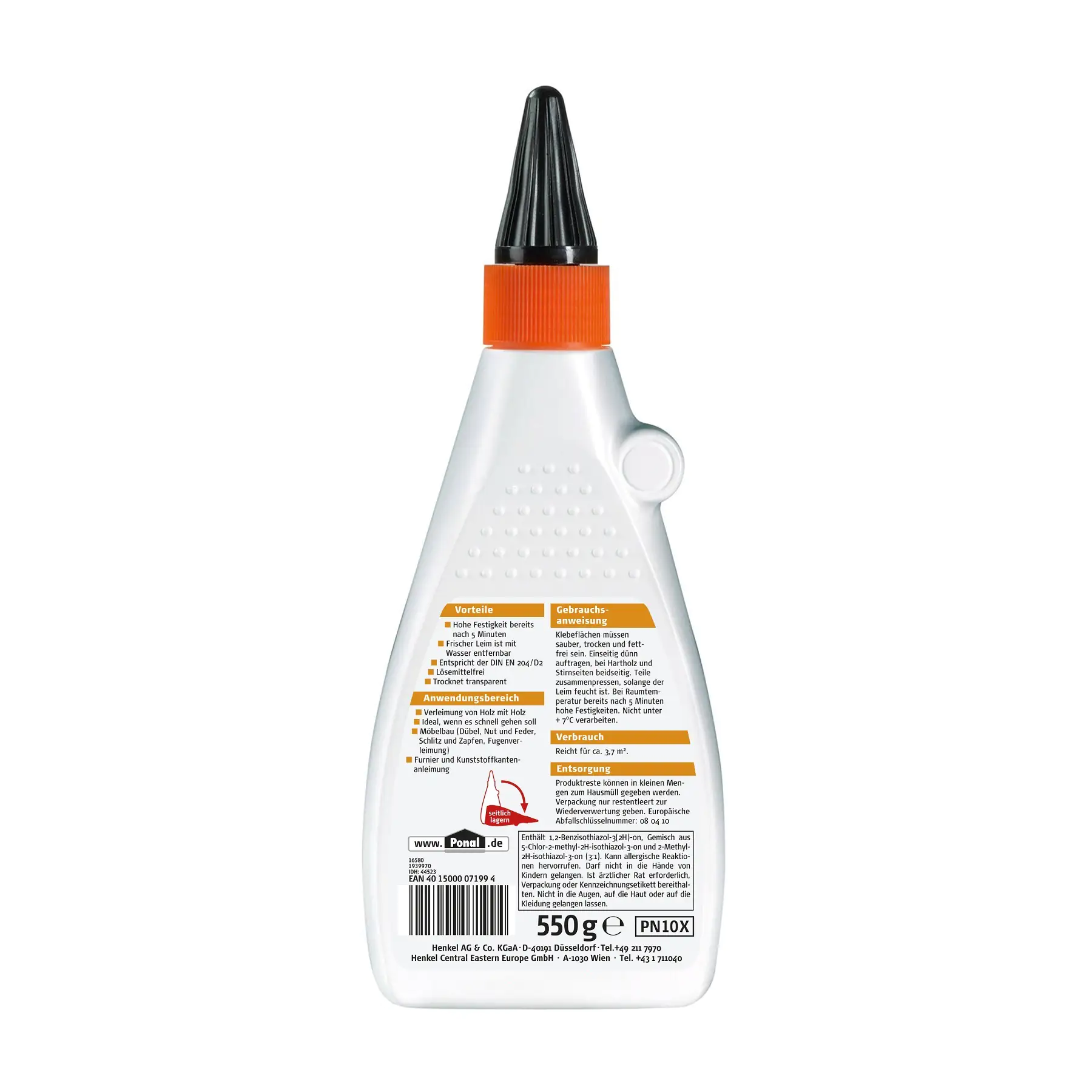 Ponal Holzleim Express 550 g Flasche, transparent