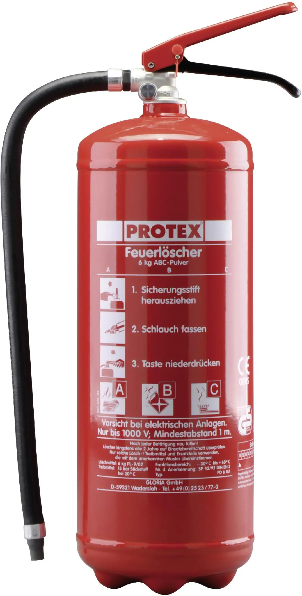 Protex Feuerlöscher PDE 6 GA Pulver Löschmittel Protex Feuerlöscher PDE 6 GA Pulver Löschmittel
