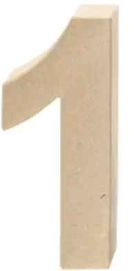 Glorex Papp-Zahl 1 17,5 x 5,5 cm