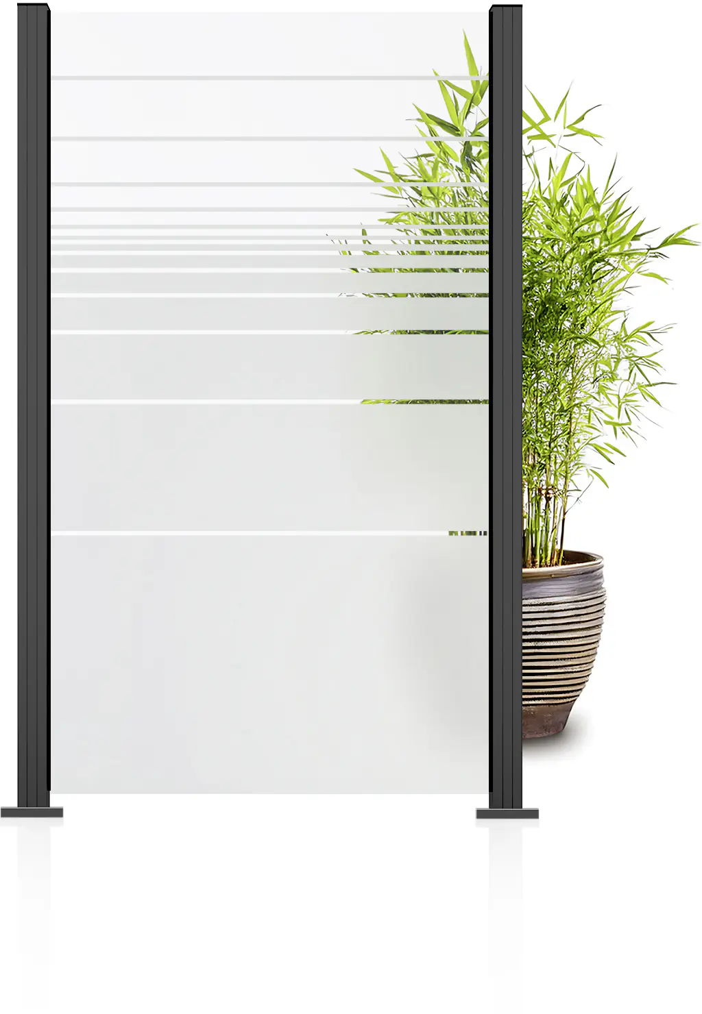 Ambiente Glaszaun Grundset  mit Siebdruck 187 x 107,2 cm anthrazit