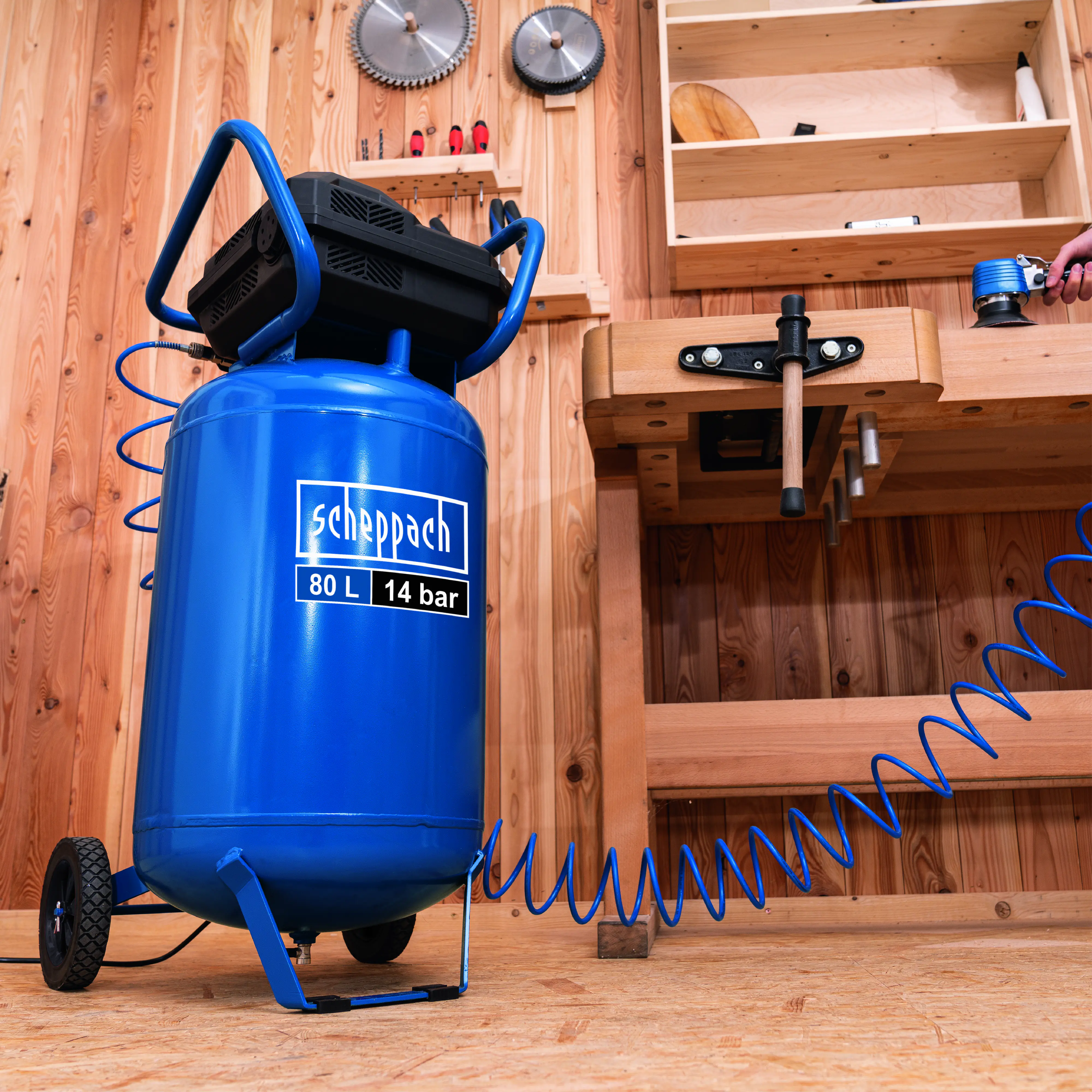 Scheppach Kompressor HC85V 230 V 1600 W 80 l 14 bar 330 L/min ölfrei