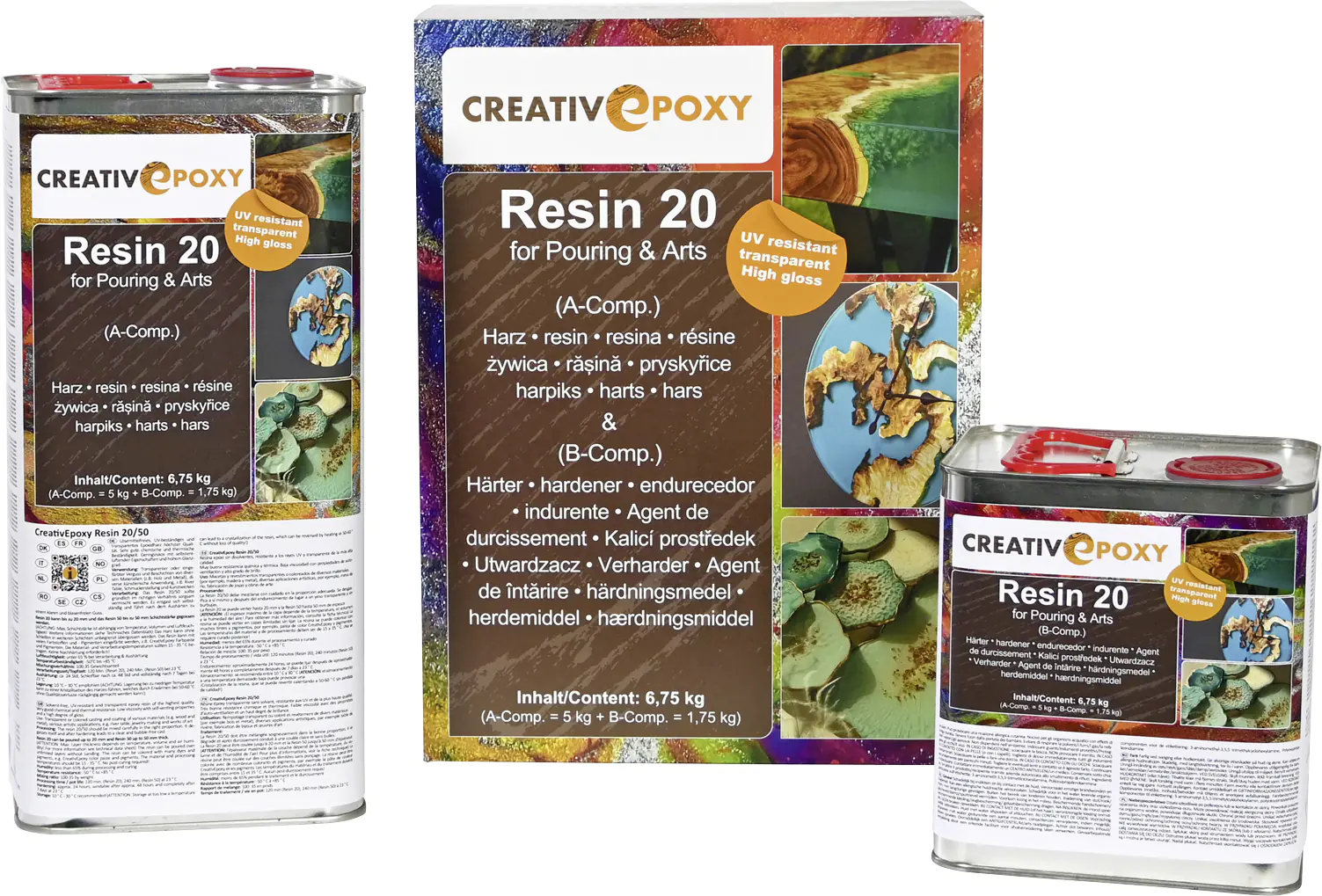Gießharz 20 Epoxid A+B 6,75 kg MV 100:35 Gew, TZ 2 h, VH 20 mm Gießharz 20 Epoxid A+B 6,75 kg MV 100:35 Gew, TZ 2 h, VH 20 mm