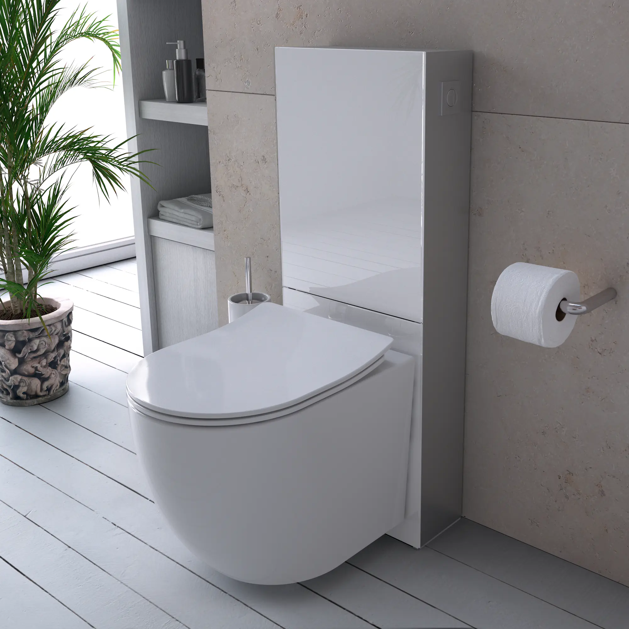 Primaster Vorwandelement Wand-WC inkl. Spülkasten 100 x 38 cm weiß