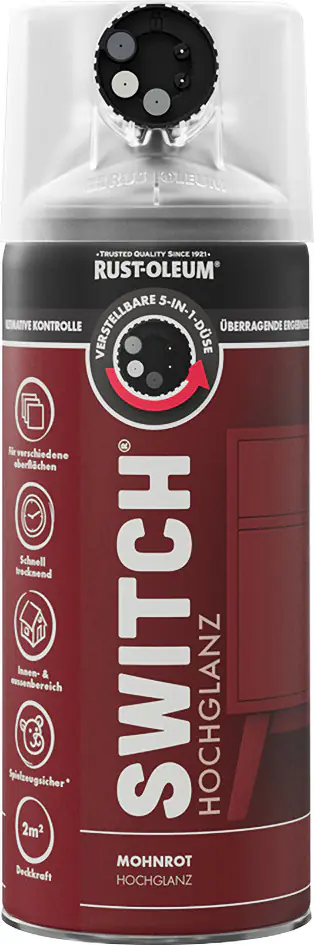 Rust-Oleum Sprühlack Switch 400 ml mohnrot hochglanz