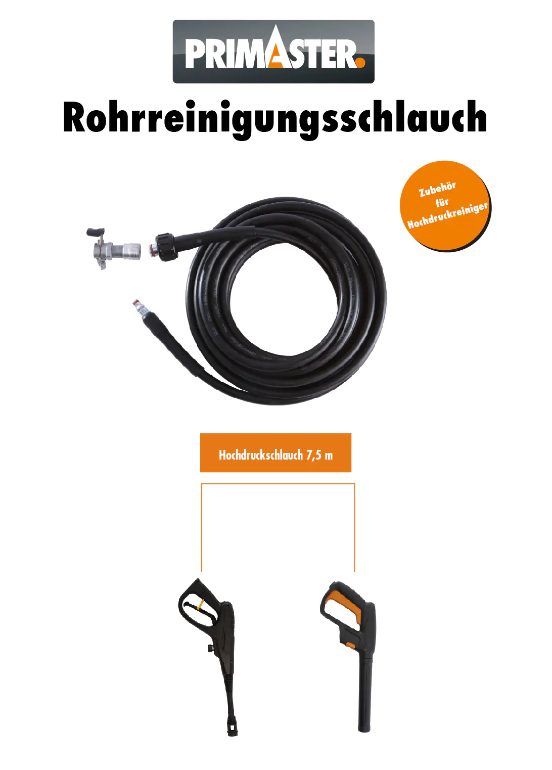 Primaster Schlauchverlängerung 7,5 m 180 bar Primaster Schlauchverlängerung 7,5 m 180 bar