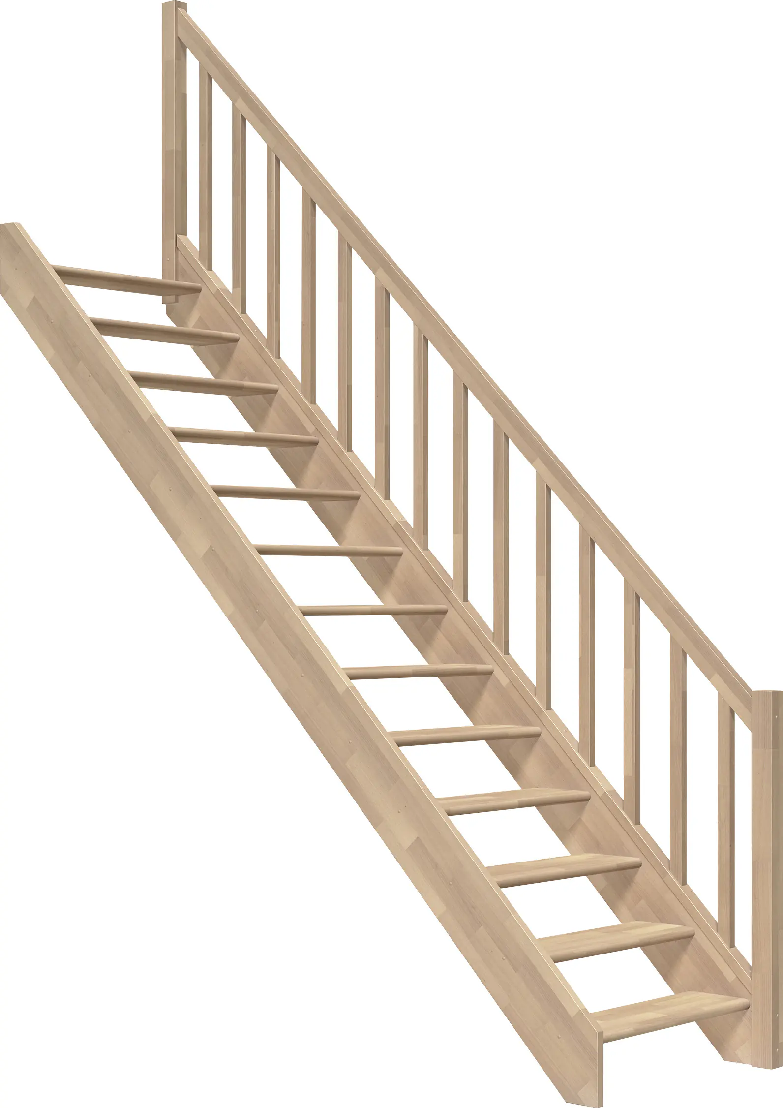 Dolle Raumspartreppen Paris gerade Buche versiegelt inkl. Geländer