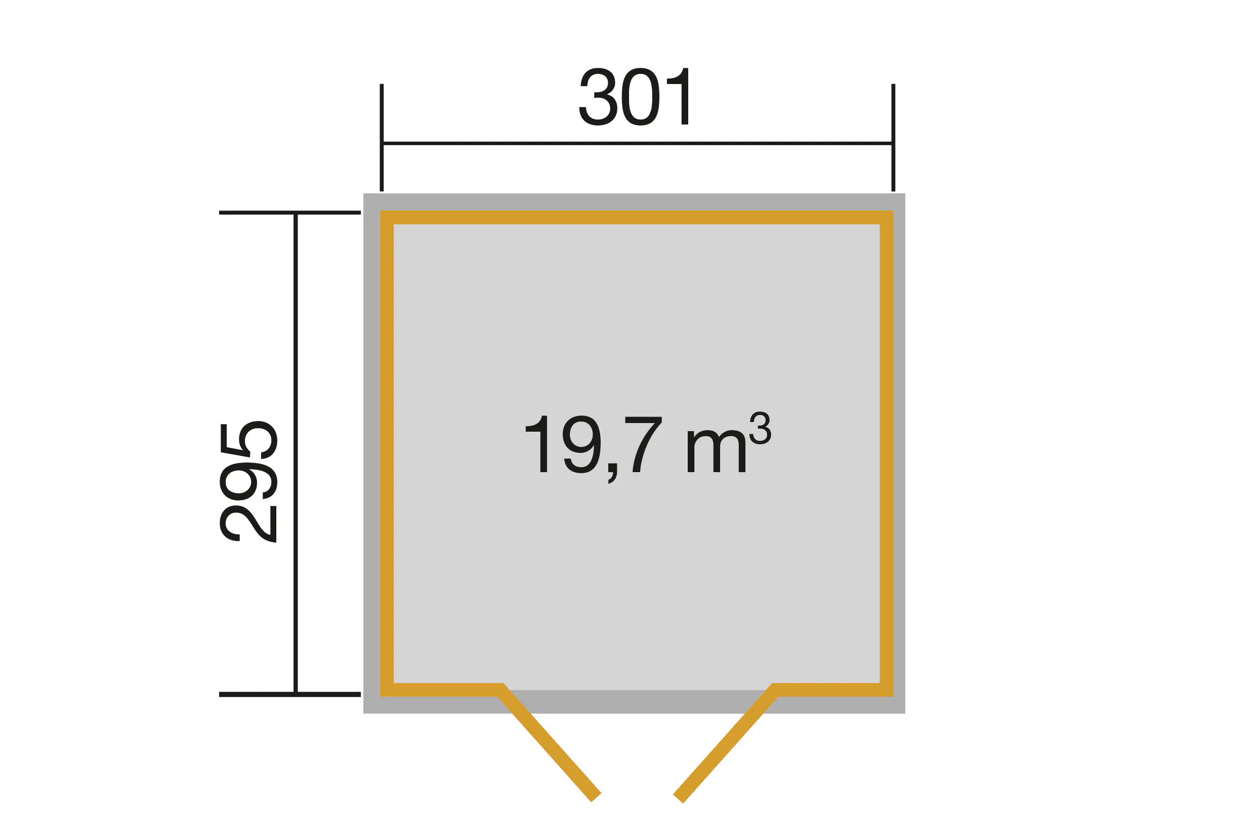 Weka Gartenhaus Kajsa 301 x 295 cm anthrazit  mit Fußboden