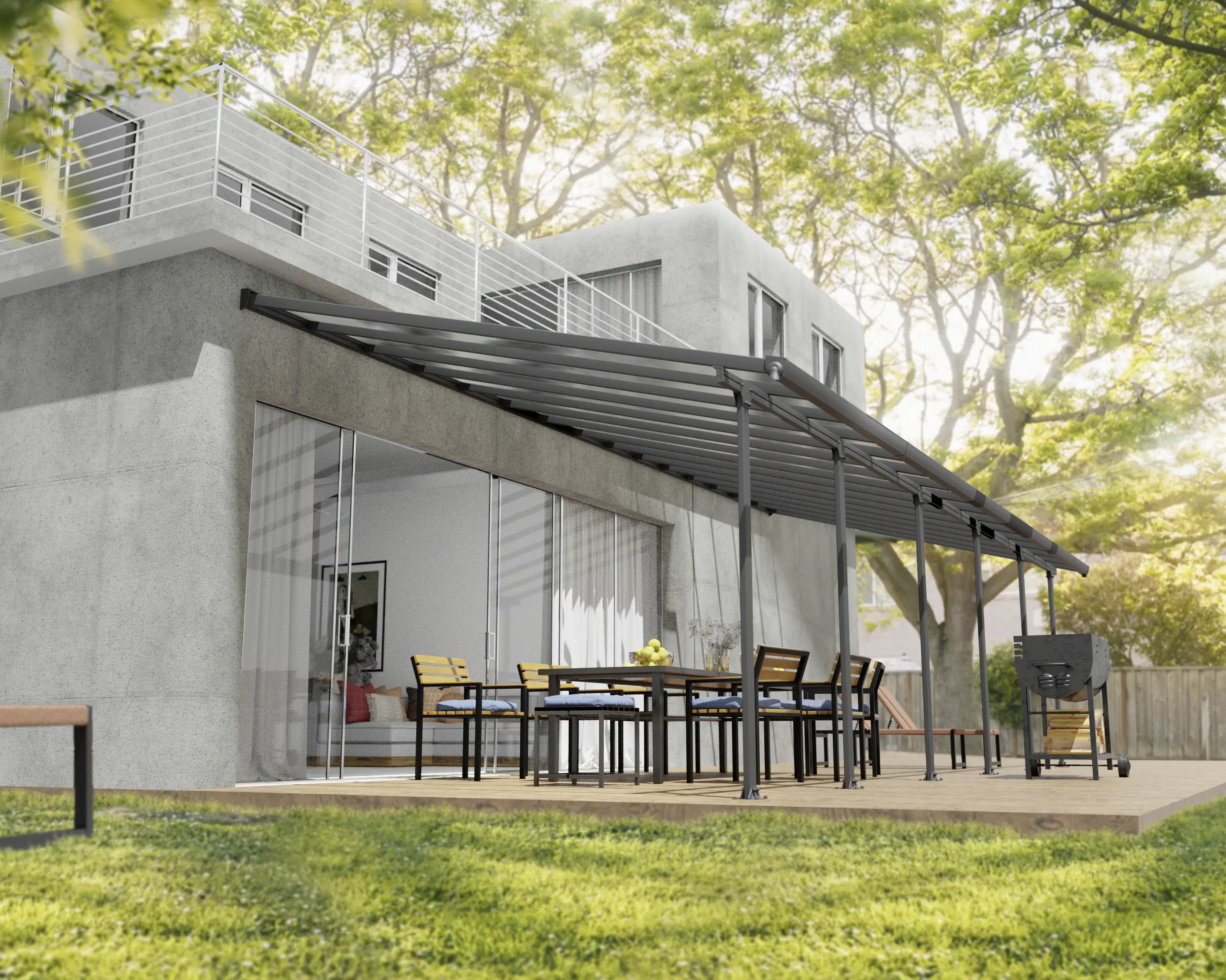 Canopia Terrassenüberdachung Feria 1031 x 380 cm anthrazit Canopia Terrassenüberdachung Feria 1031 x 380 cm anthrazit