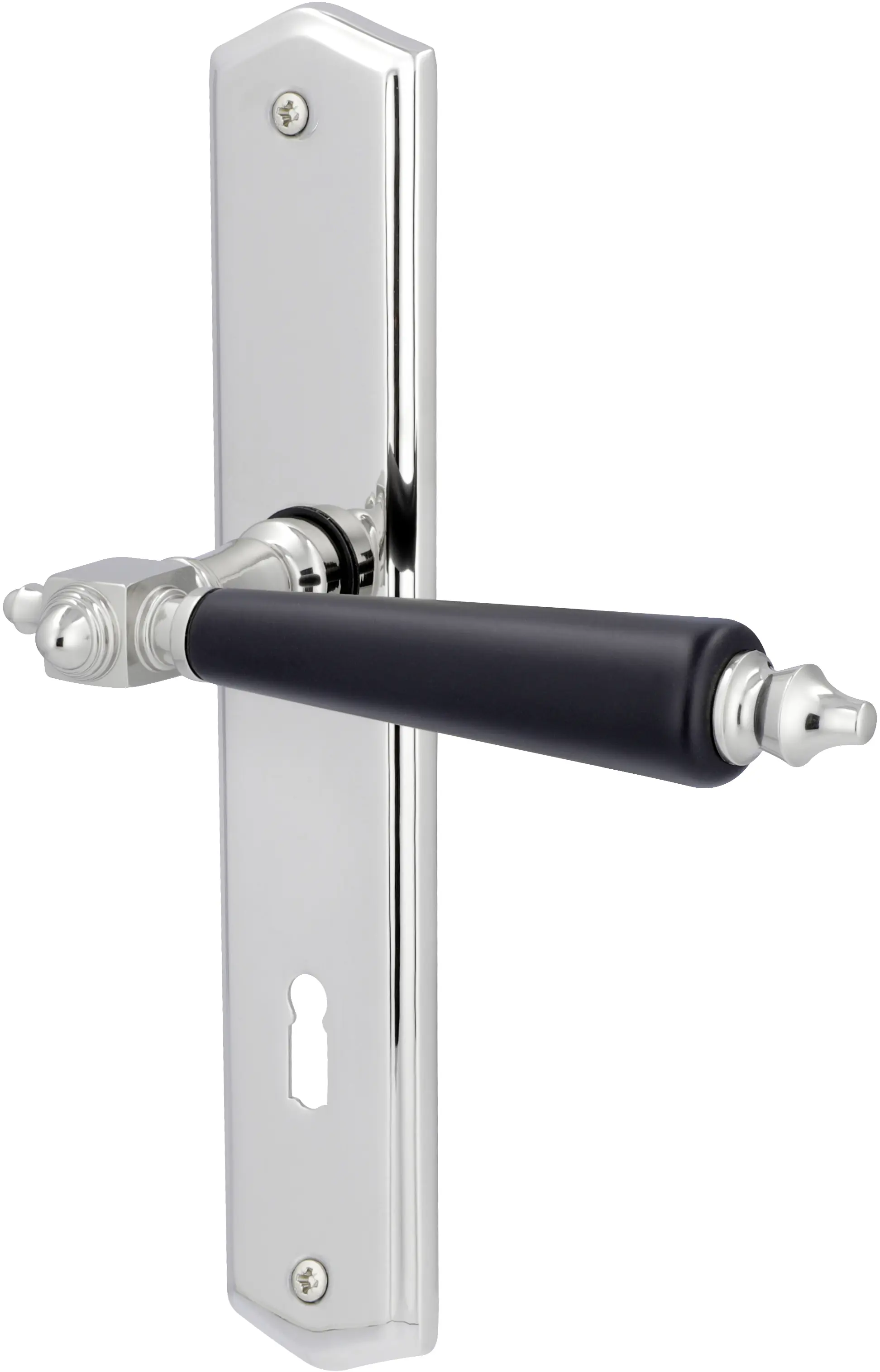 Alpertec Türgarnitur Langschild Odin BB Edelstahl poliert Griff schwarz 23 x 4,5 cm