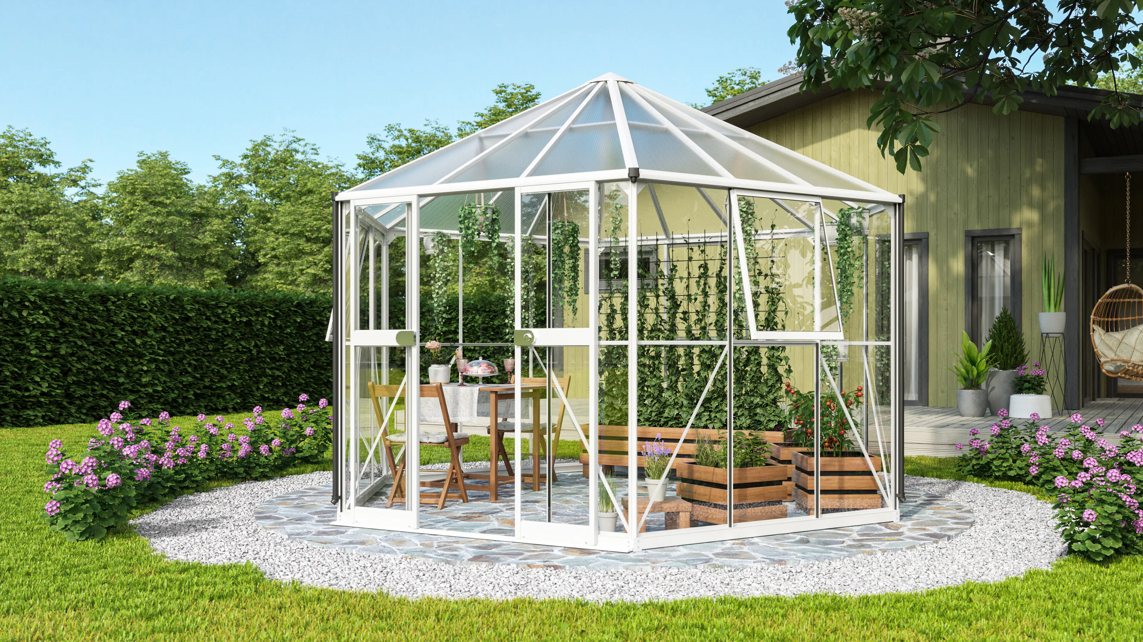 Vitavia Gewächshaus Pi 9000 383 x 333 cm 3 mm Sicherheitsglas