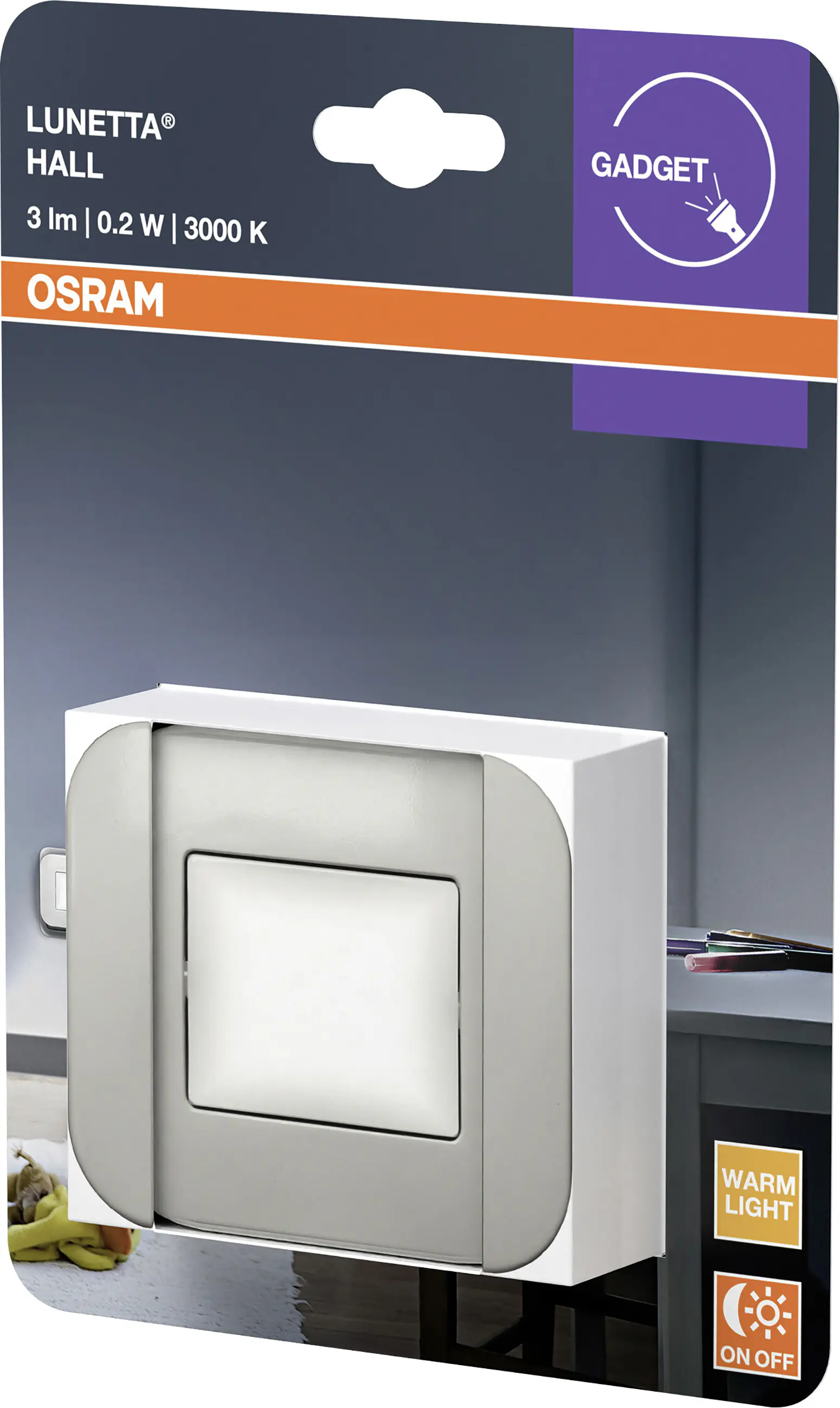 Osram LED-Nachtlicht Lunetta Hall mit Tag-/Nacht Sensor 8,4 cm warmweiß weiß 