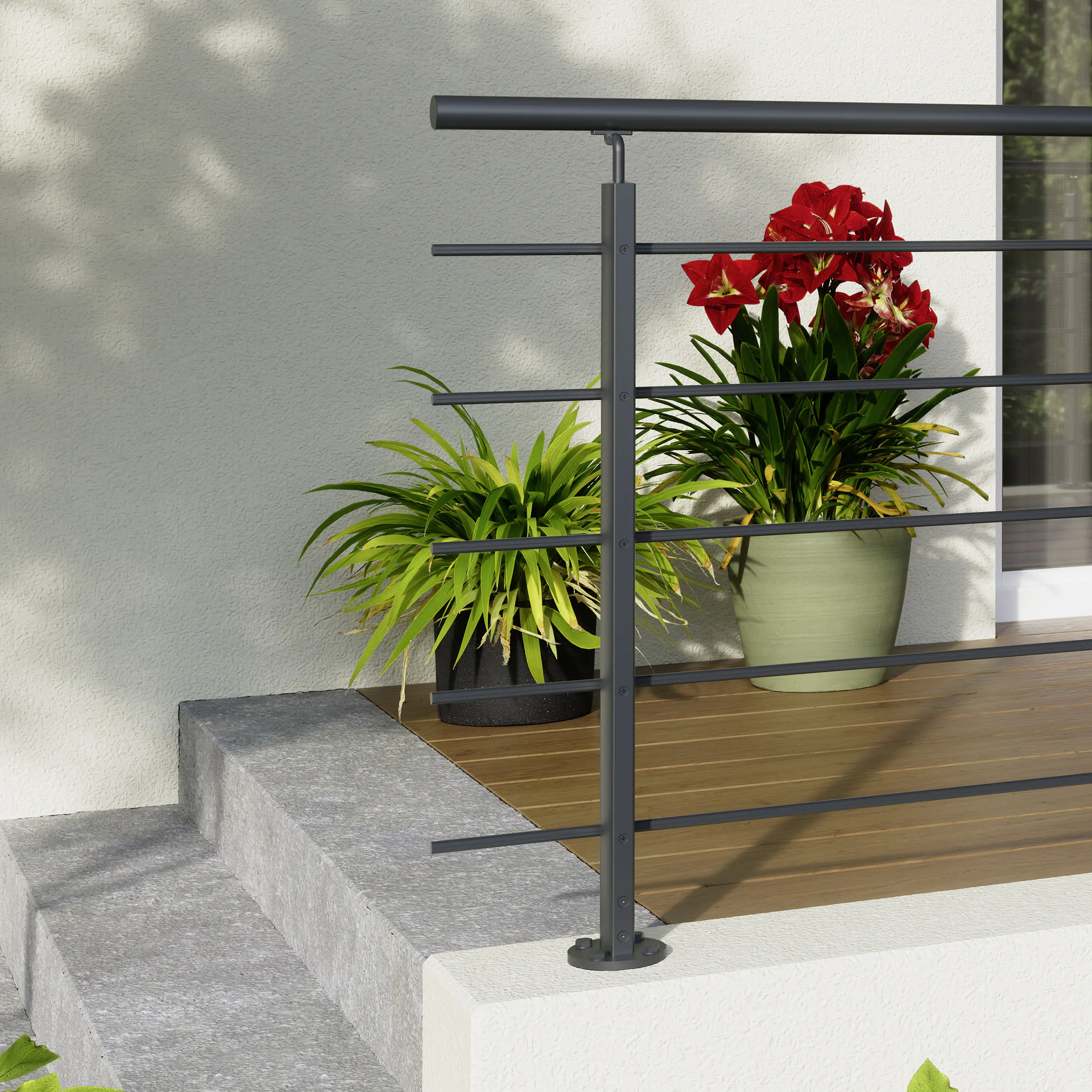 Dolle Einzelpfosten Oval Aluminium anthrazit