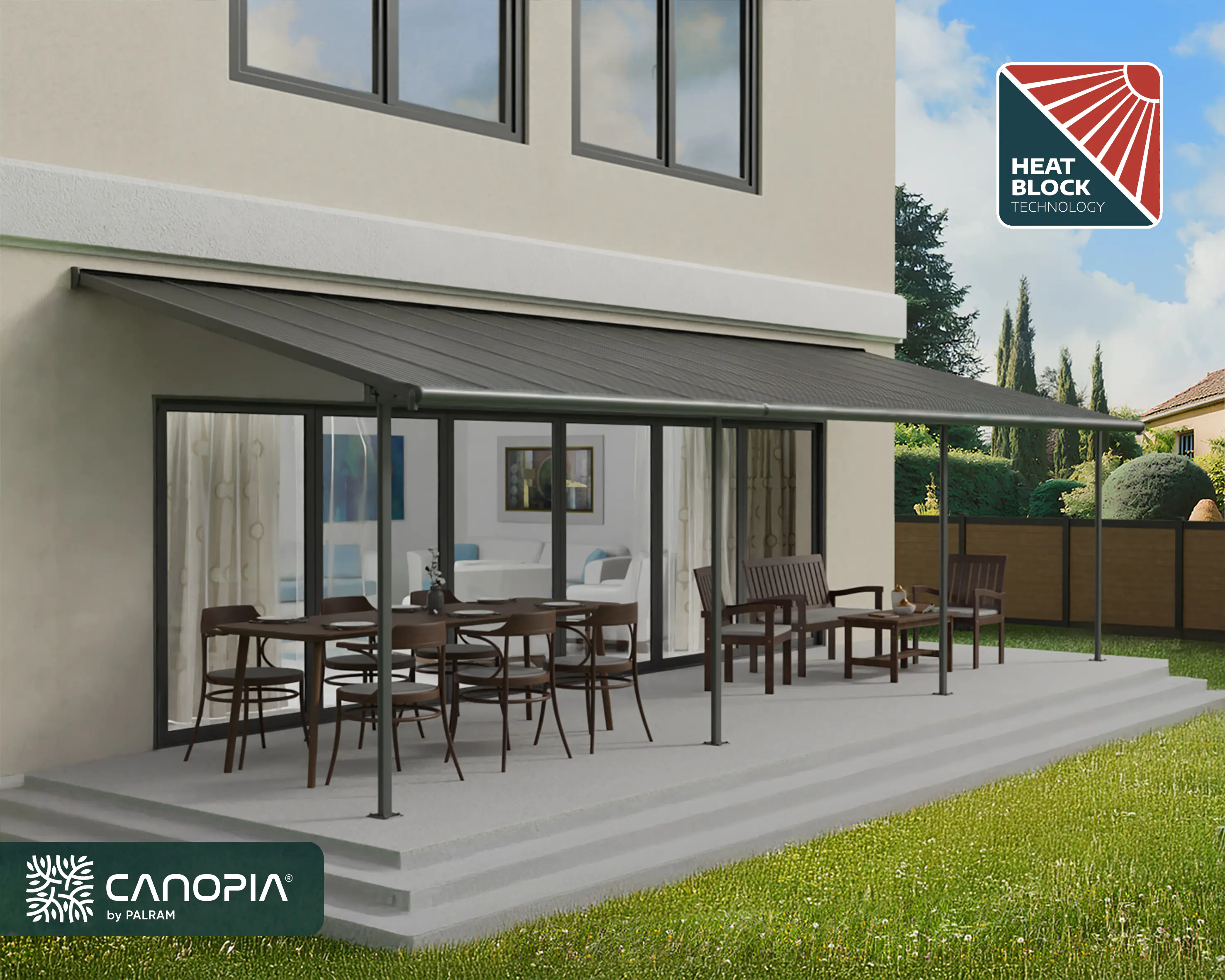 Canopia Terrassenüberdachung Capri 3x9.15