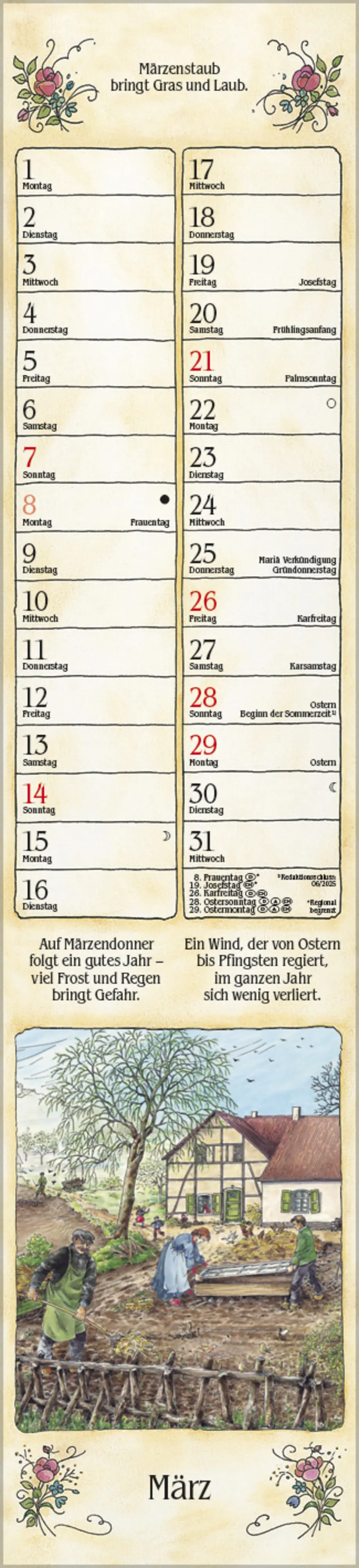 Korsch Kalender Langplaner 2027 Bauernmotiv