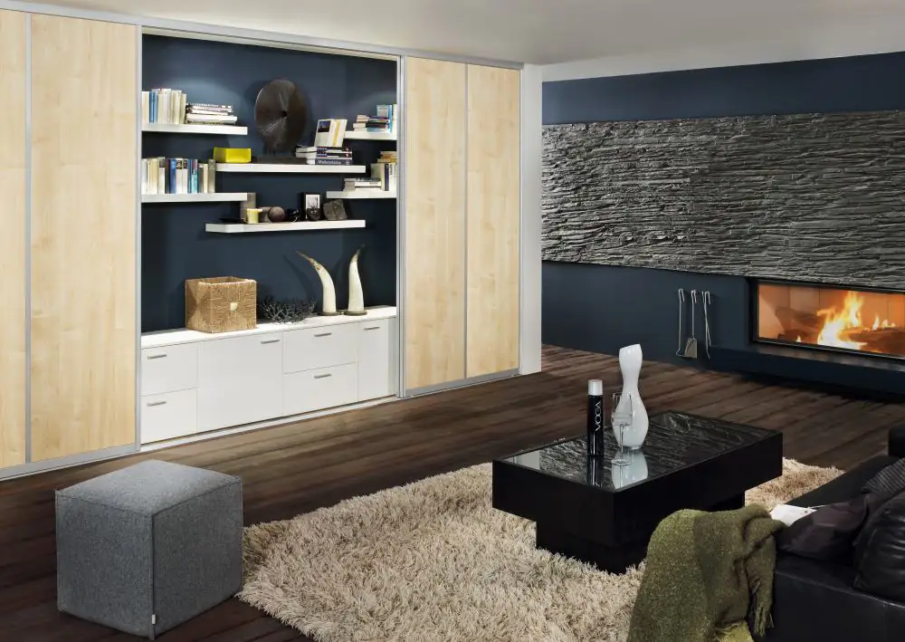 Schiebetür Bau-Set silber Buche Ahorn