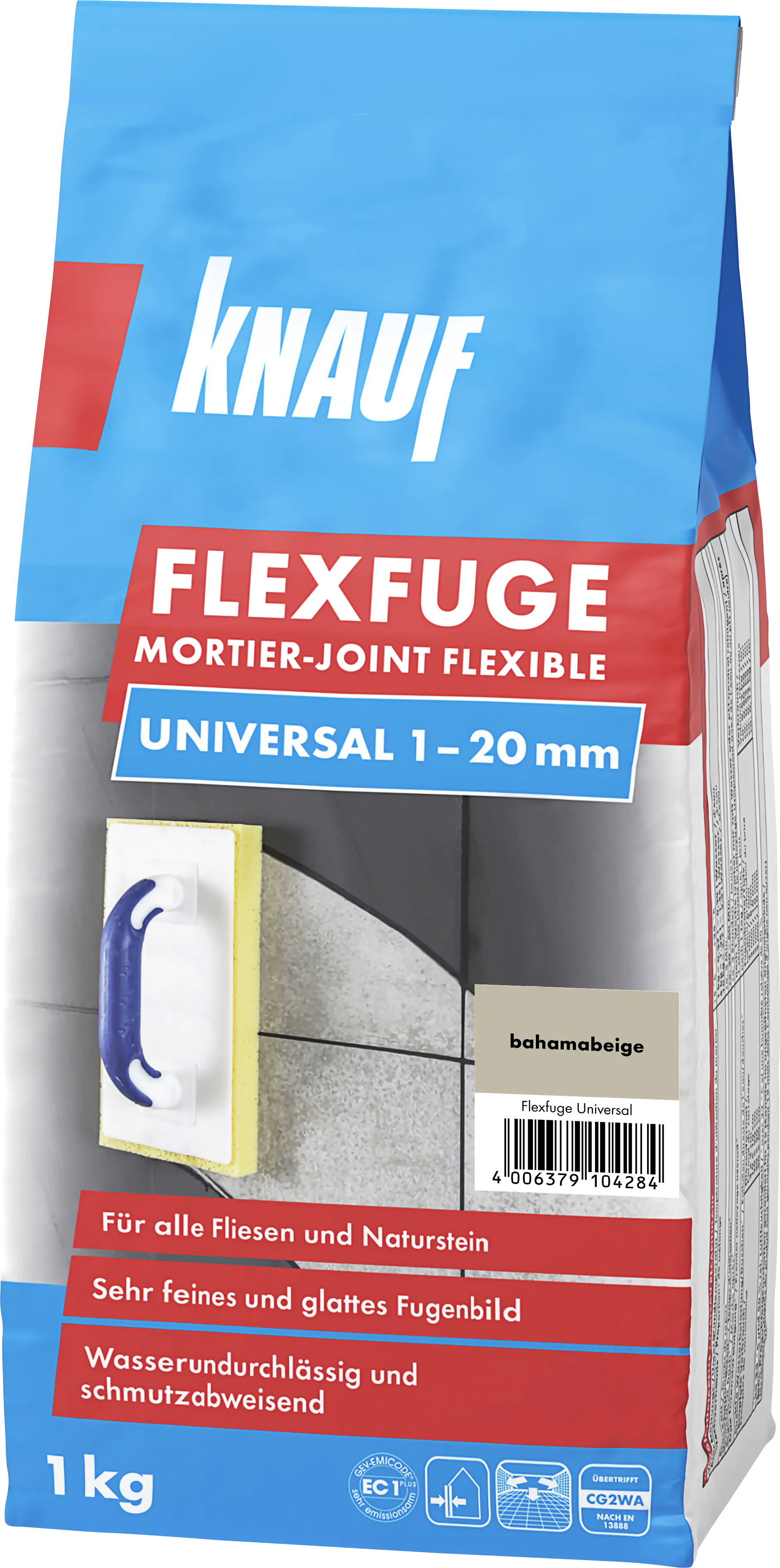 Knauf Fugenmörtel Flexfuge Universal 1 - 20 mm bahamabeige 1 kg