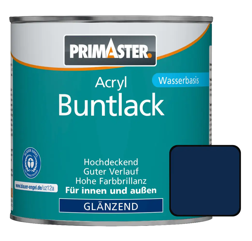 Primaster Acryl Buntlack RAL 5010 750 ml enzianblau glänzend Primaster Acryl Buntlack RAL 5010 750 ml enzianblau glänzend