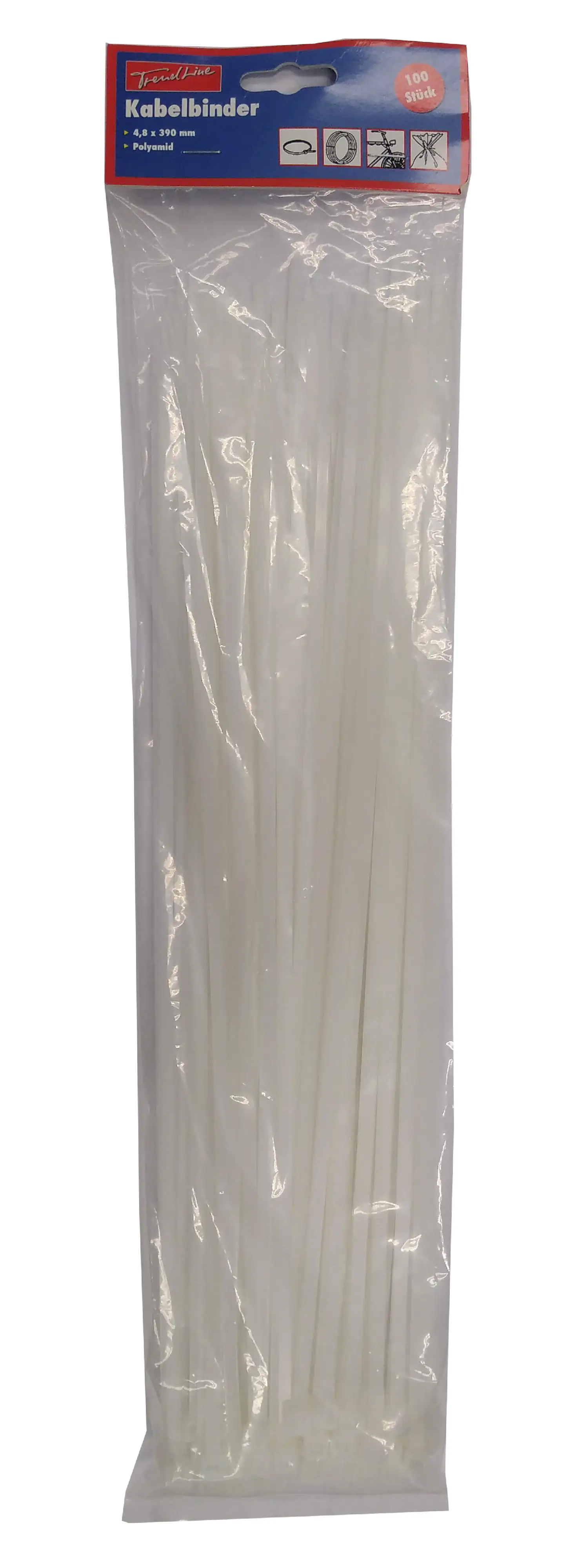TrendLine Kabelbinder weiß 4,8 x 390 mm, 100 Stück TrendLine Kabelbinder weiß 4,8 x 390 mm, 100 Stück