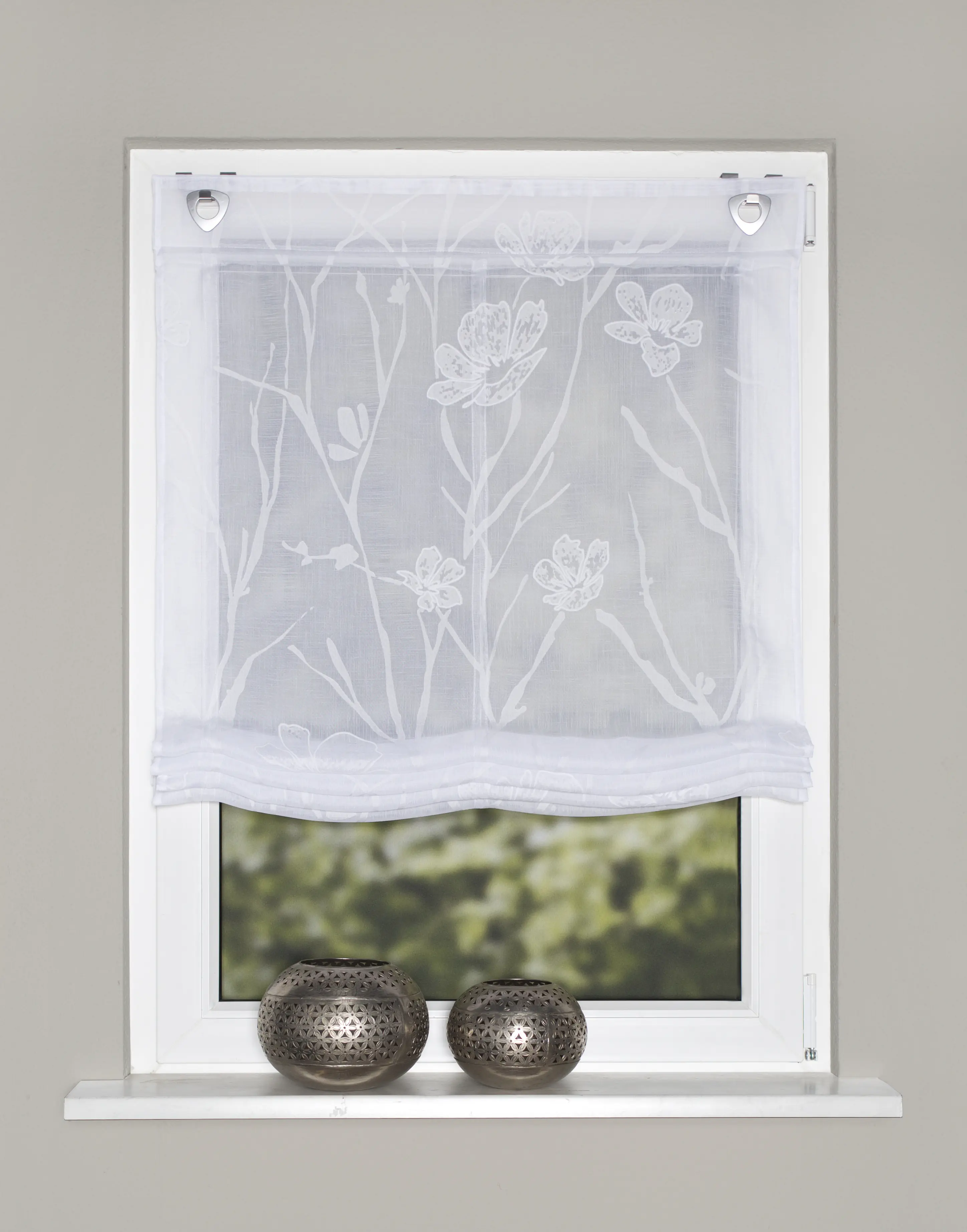 Raffrollo bedruckt Rory weiß 130 x 80 cm