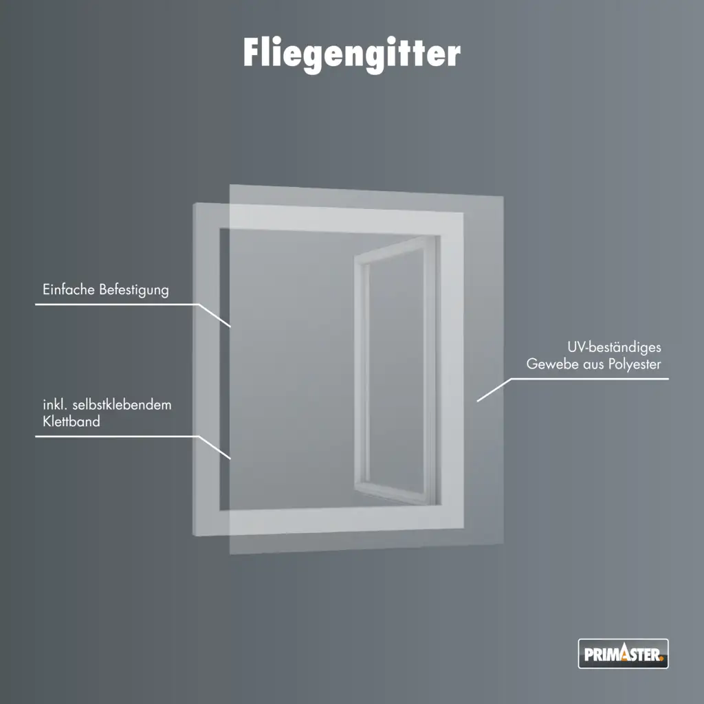 Primaster Fliegengitter 130 x 150 cm weiß kürzbar