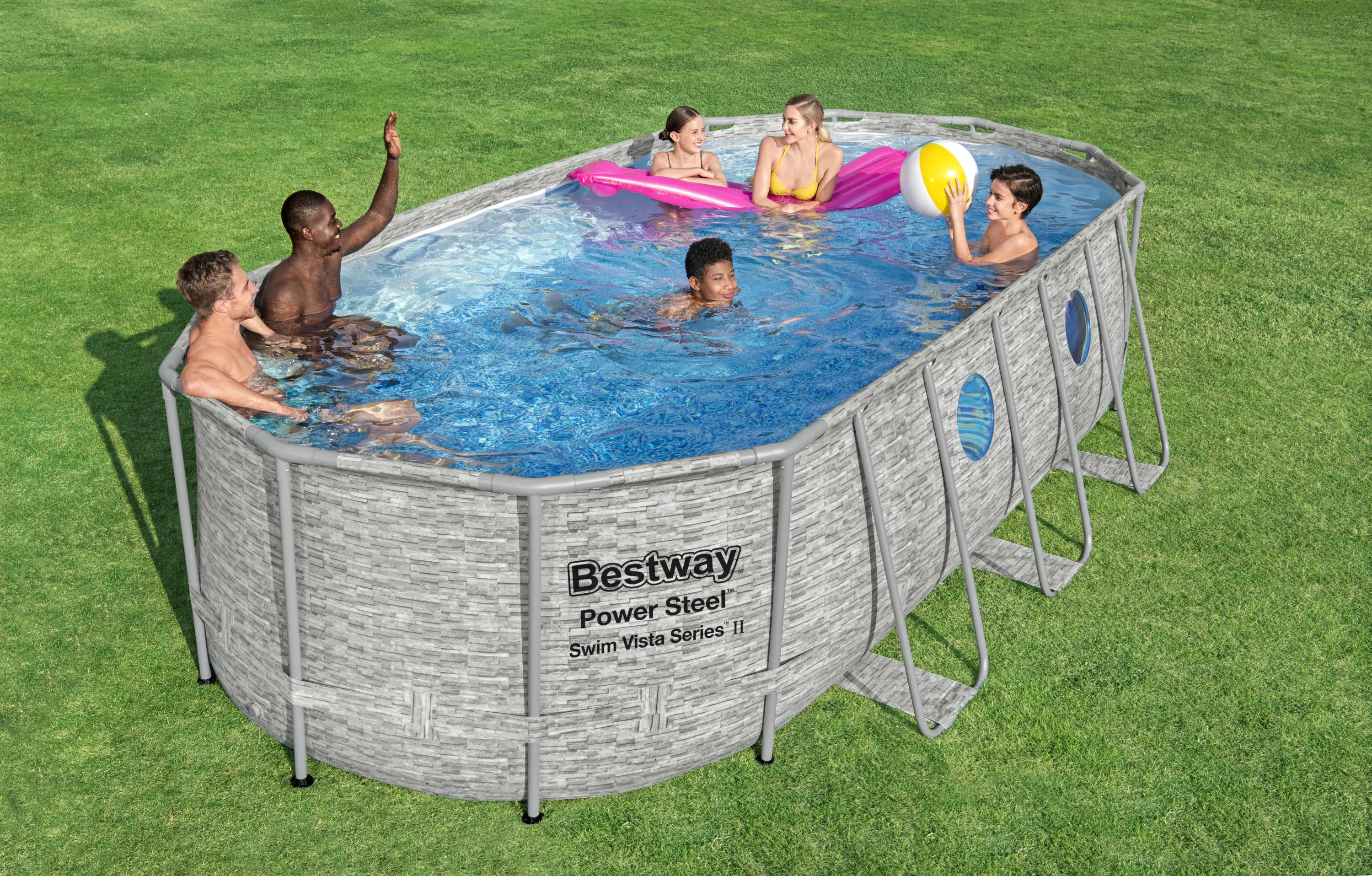 Bestway Power SteelFrame Pool Komplett-Set oval 549 x 274 x 122 cm Bestway Power SteelFrame Pool Komplett-Set oval 549 x 274 x 122 cm