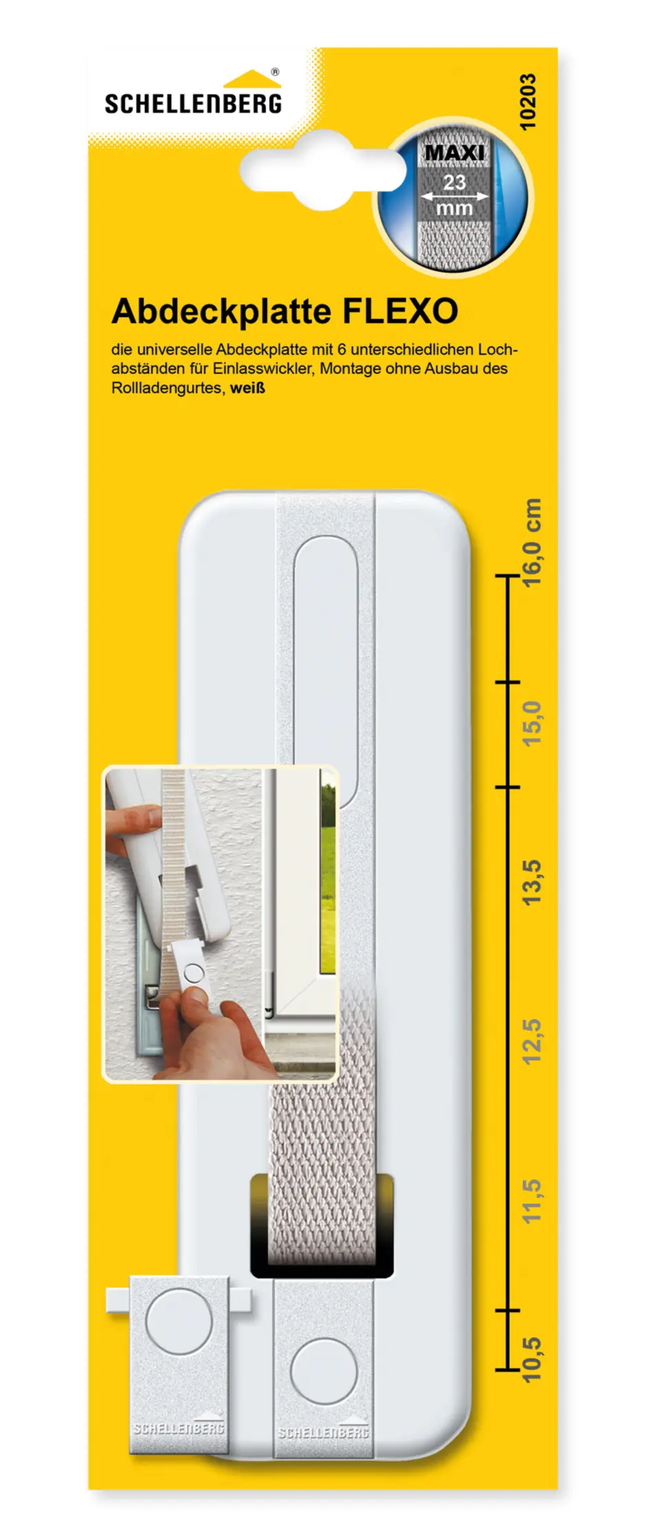 Schellenberg Abdeckplatte FLEXO 10,5 bis 16,0 cm - weiß