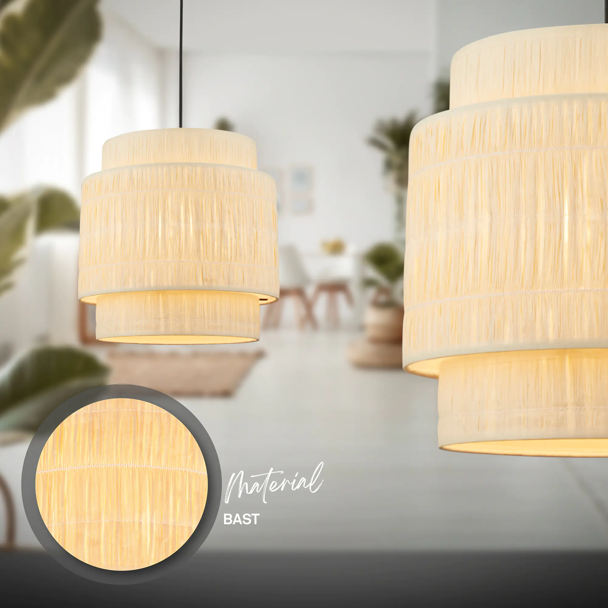 Briloner LED-Pendelleuchte Paper bastoptik Briloner LED-Pendelleuchte Paper bastoptik