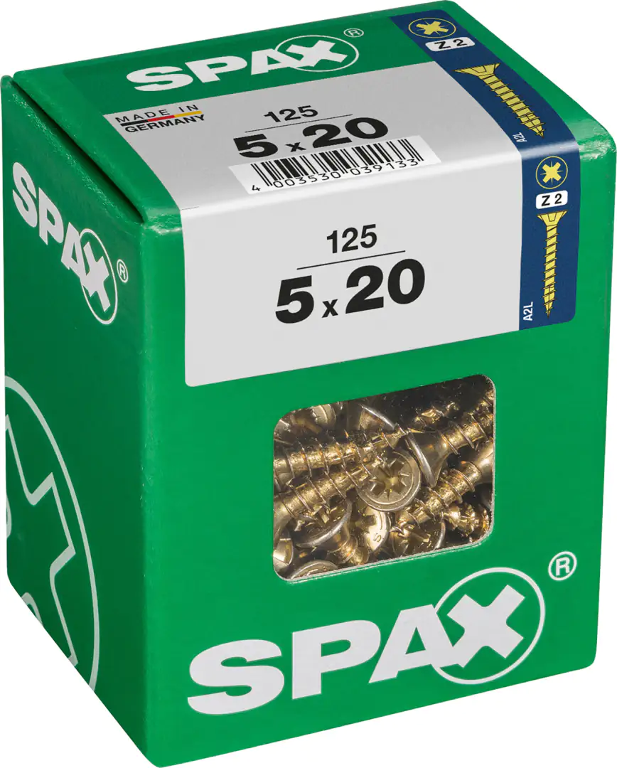 Spax Universalschrauben 5.0 x 20 mm PZ 2 - 125 Stk.