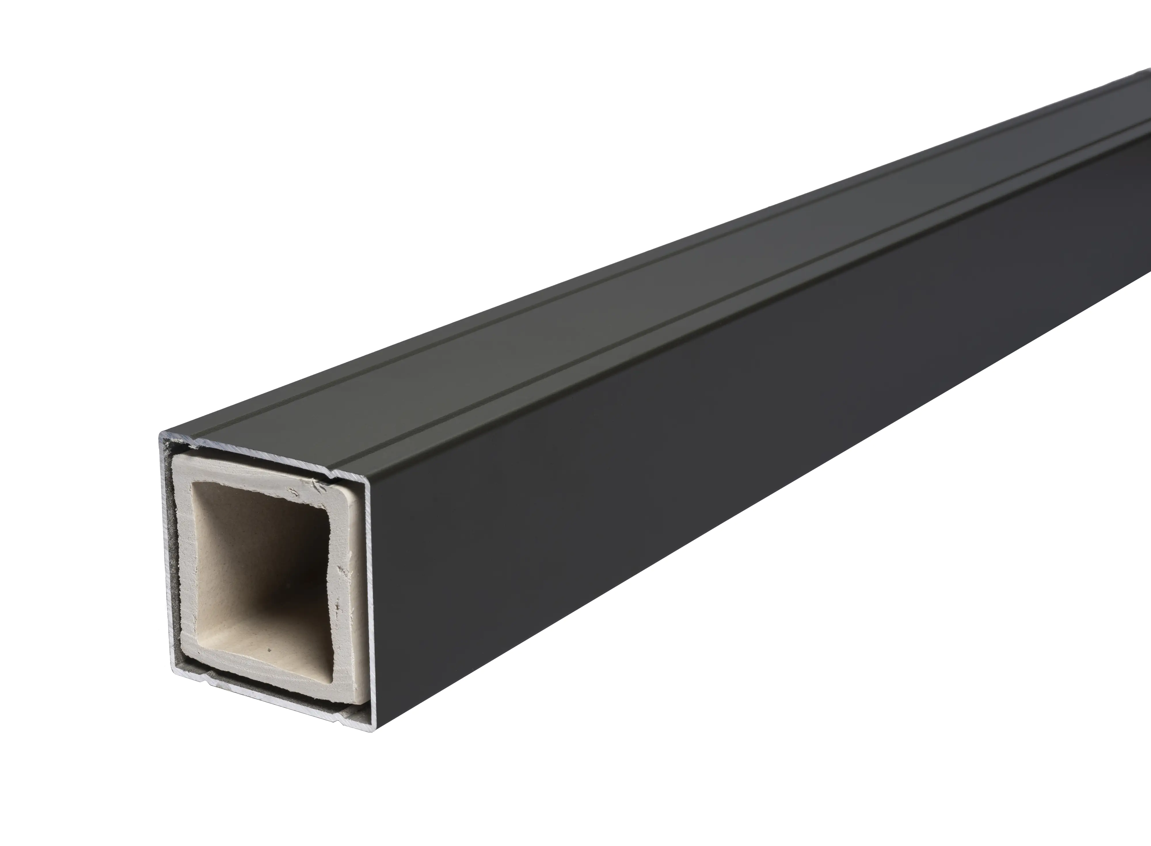 elephant Alupfosten 265 x 6,8 x 6,8 anthrazit mit Abdeckung