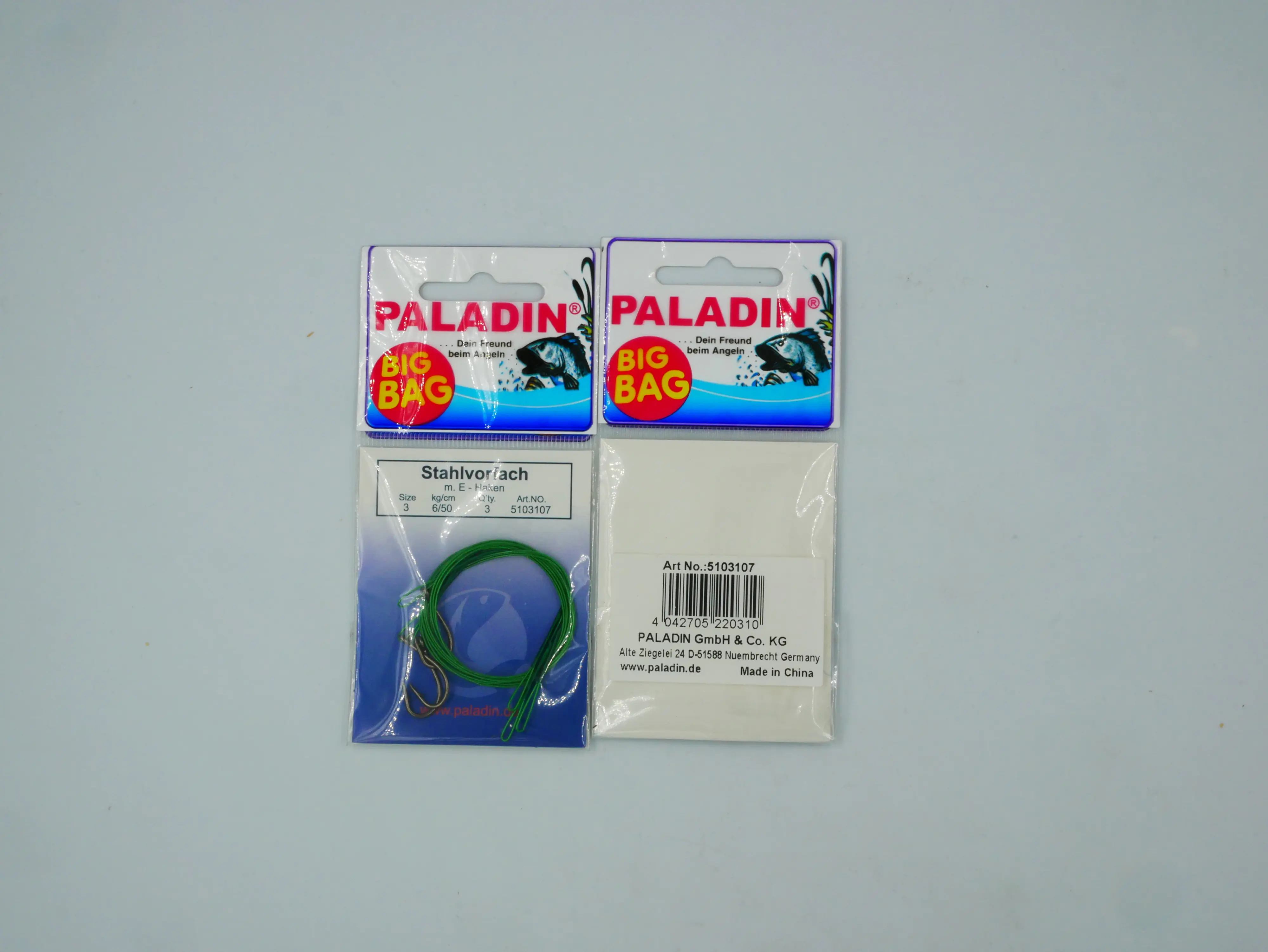 Paladin Stahlvorfach Einzelhaken Gr. 4 Tragkraft 6 kg Länge 50cm 3 Stück