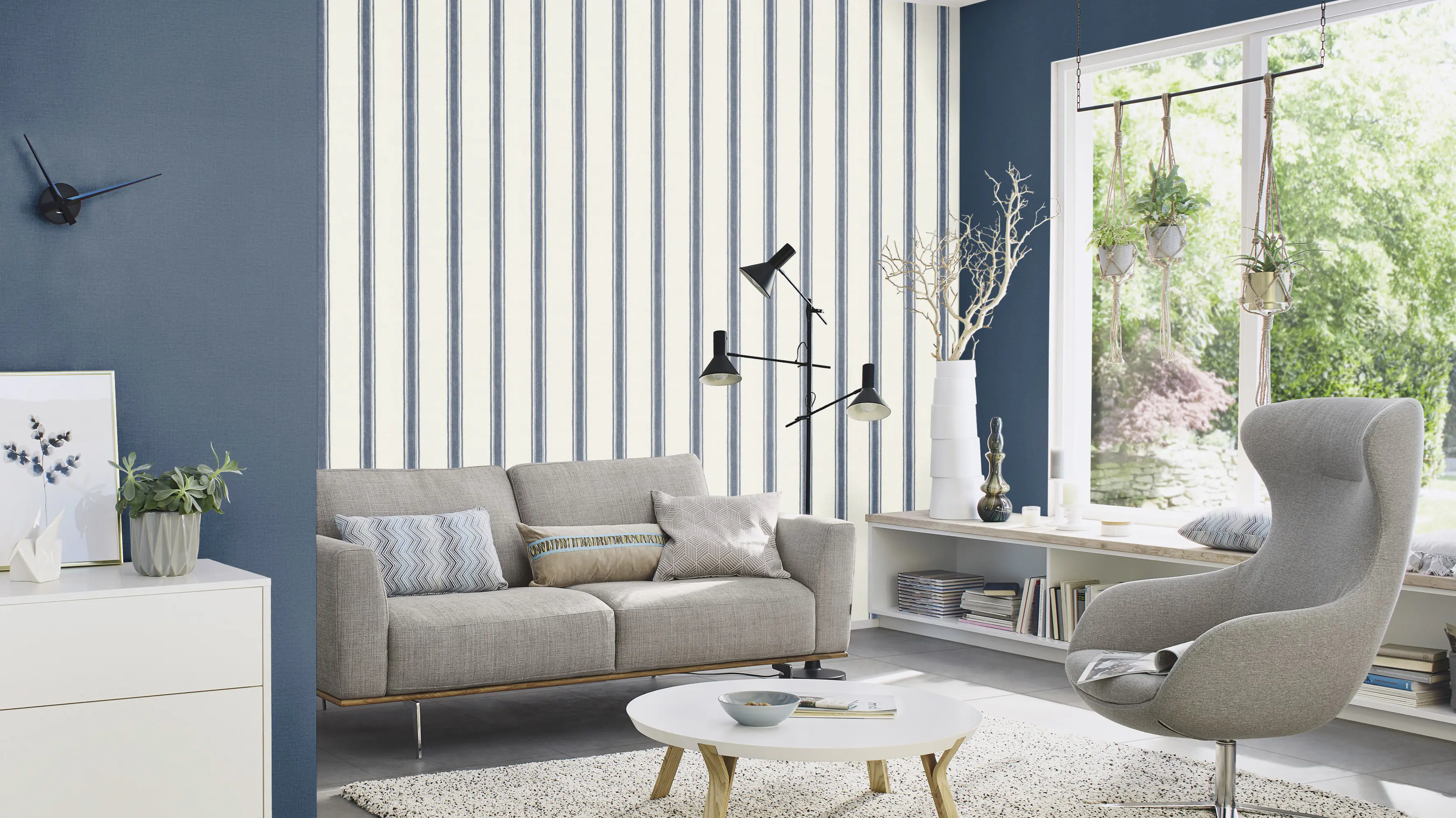 Rasch Vliestapete 555950 Blau-Indigo Uni 10,05 m x 0,53 m