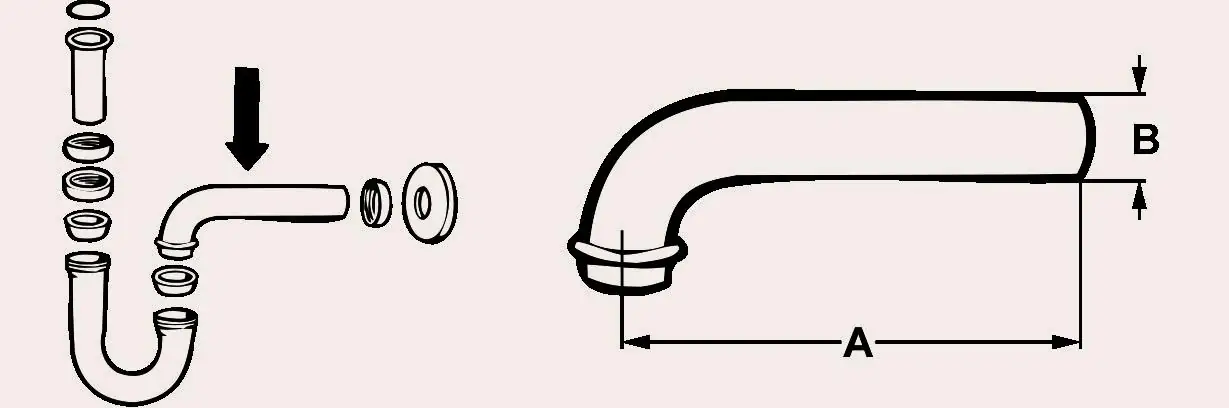 Cornat Wandrohr für Siphon verchromt Ø 32 x 220 mm