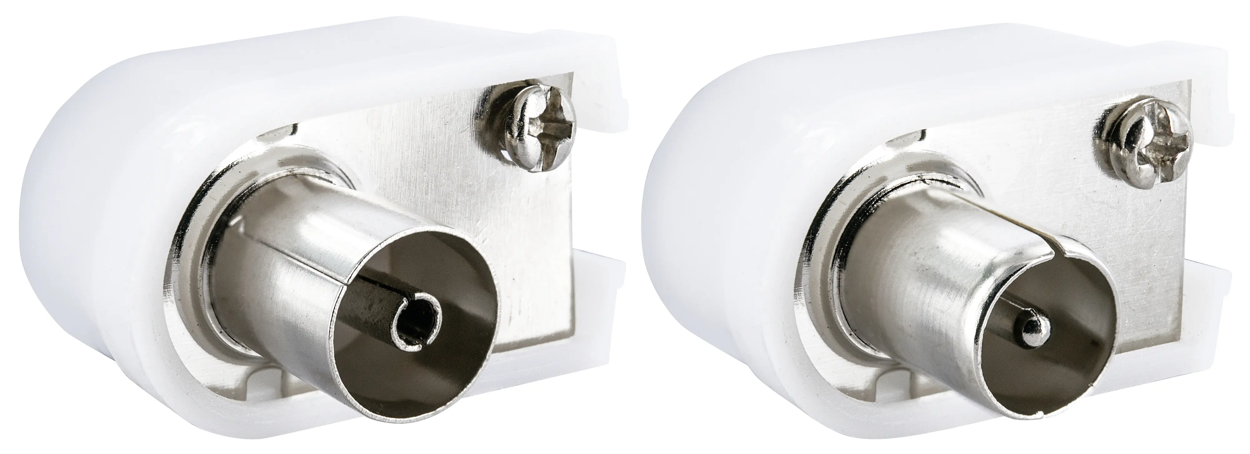 Schwaiger IEC Winkel Set WST1020 532 weiß, 1x IEC Winkelstecker & 1x IEC Winkelbuchse