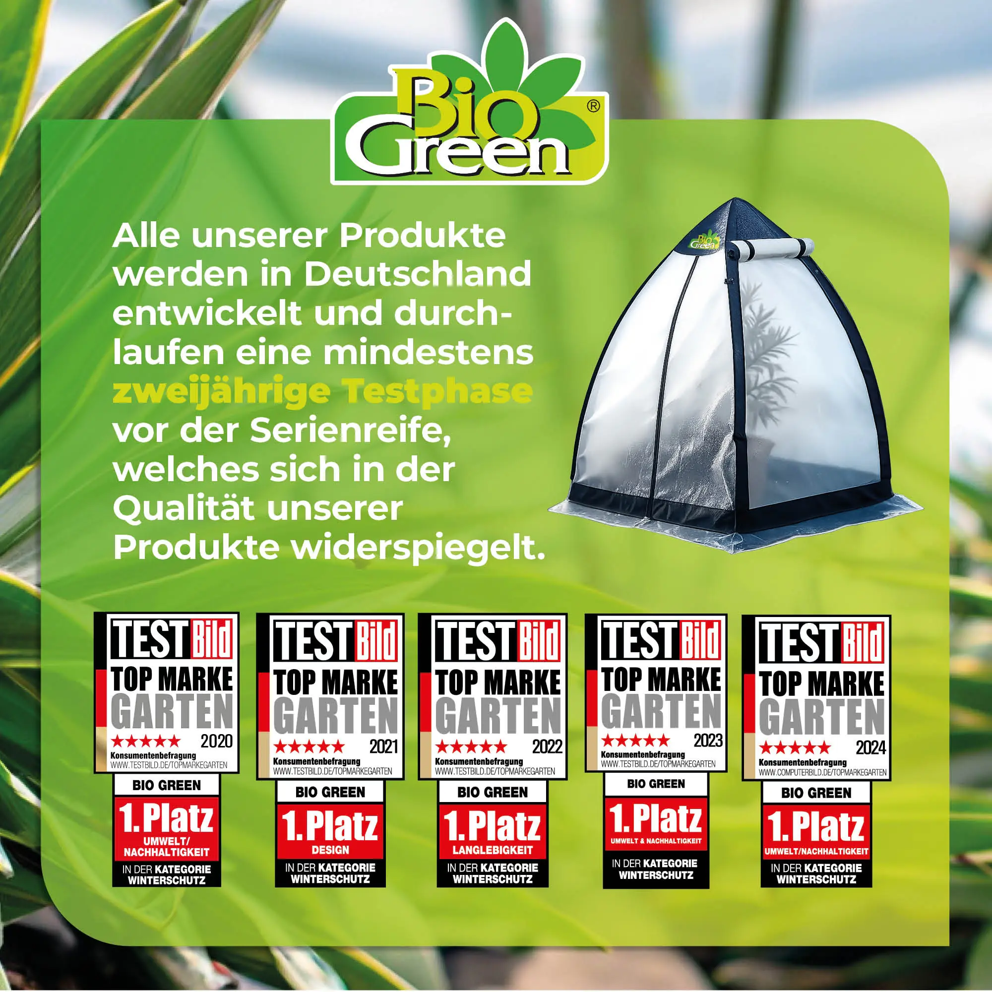 Biogreen Überwinterungszelt "Tropical Island Breeze XL" für Pflanzen H 280 x Ø 340 cm