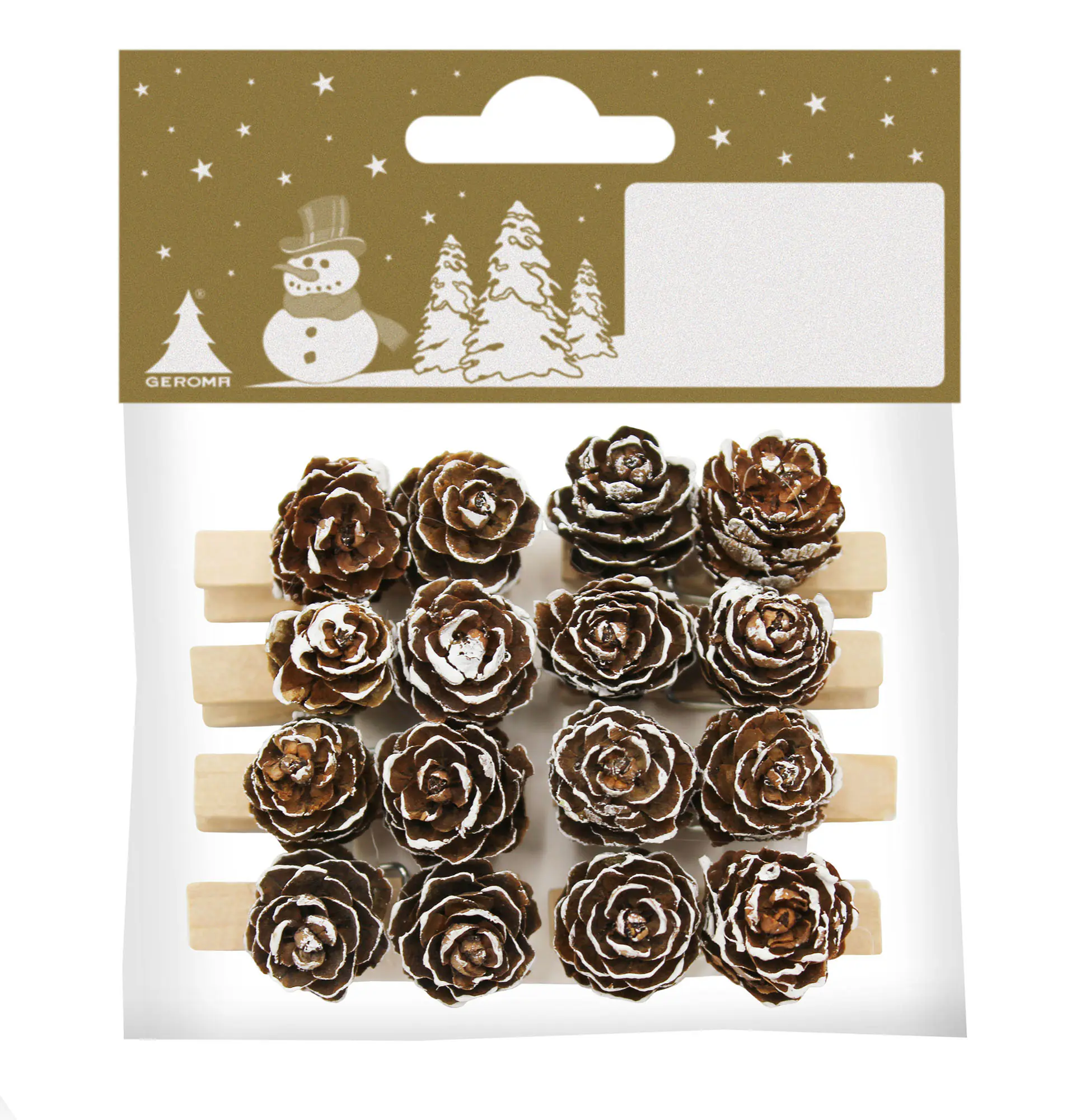 Dekoclips mit Minizapfen Holz 4 cm natur-braun 8 Stück