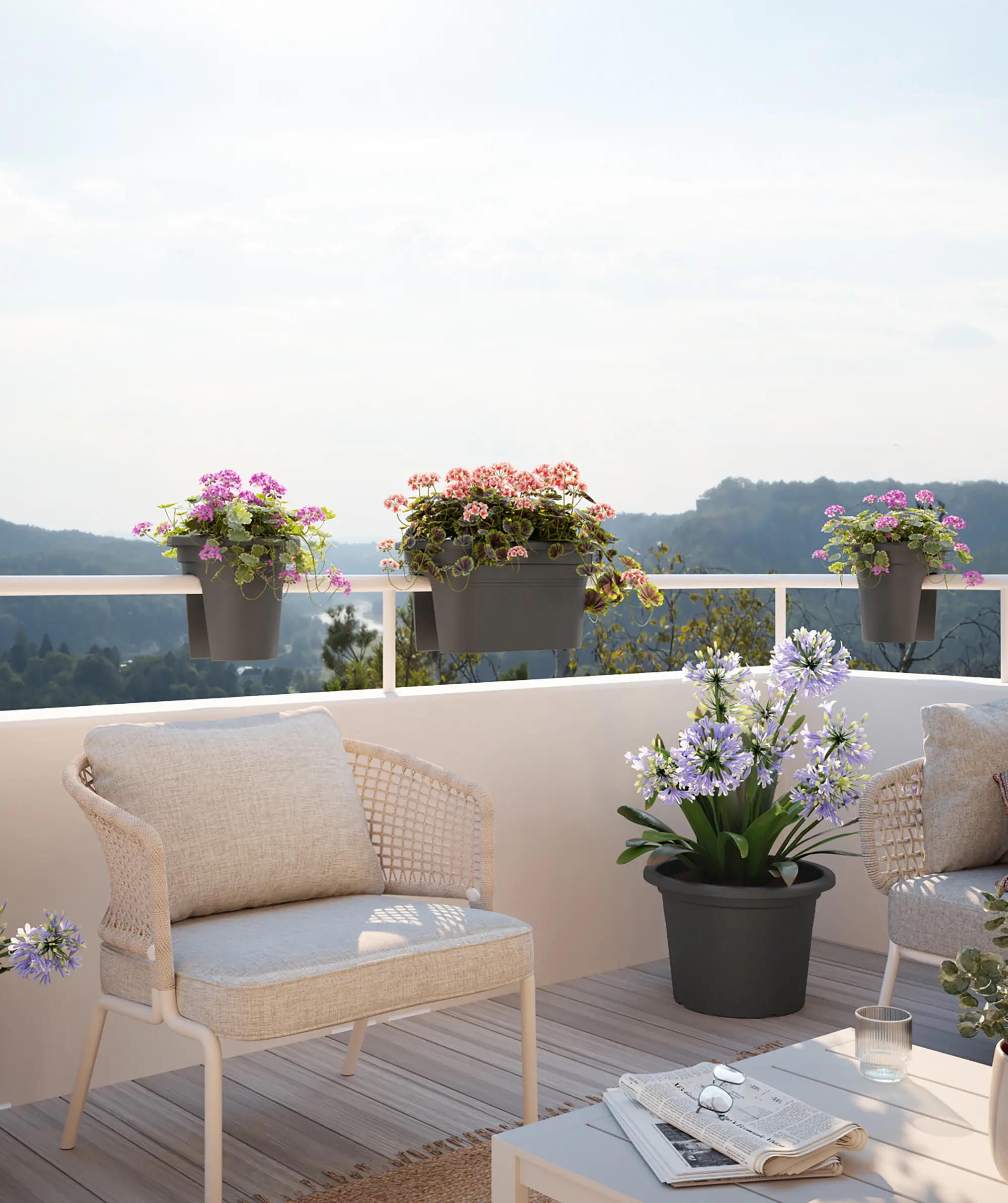 Artevasi Pflanztopf Venezia Cilindro Kunststoff terrakotta matt Ø 30 x 22 cm