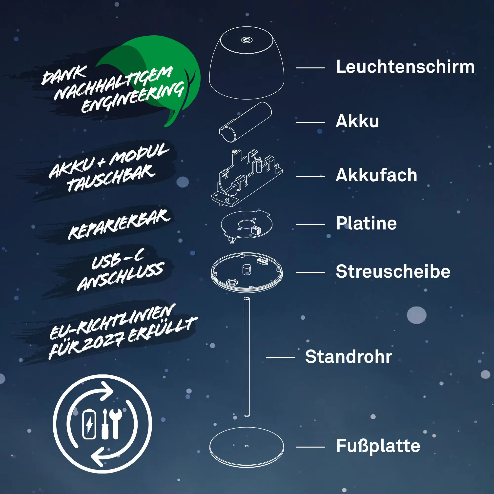 Dika LED Akku-Tischleuchte Serina Mini Touch umbrasand 20 x 8 cm warmweiß 